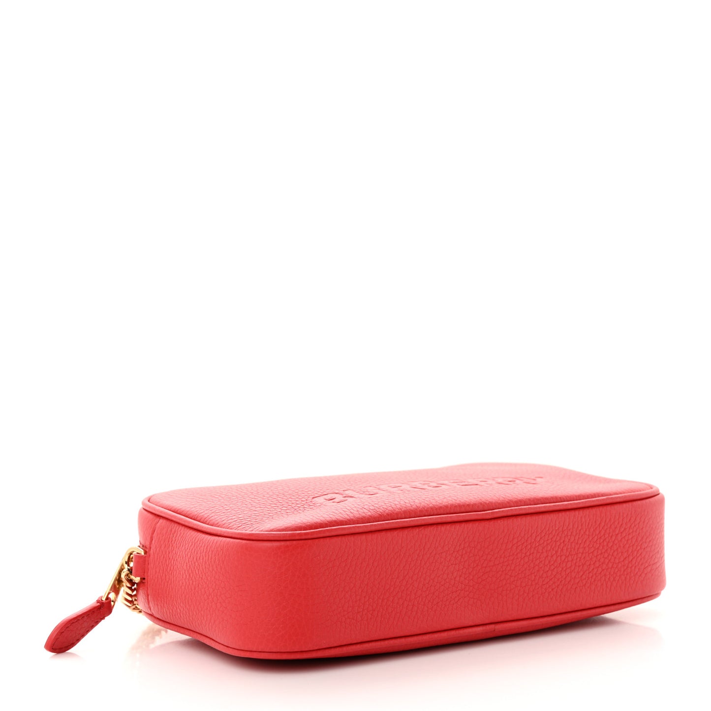 Calfskin Monogram Embossed Small Elongated Camera Bag Red