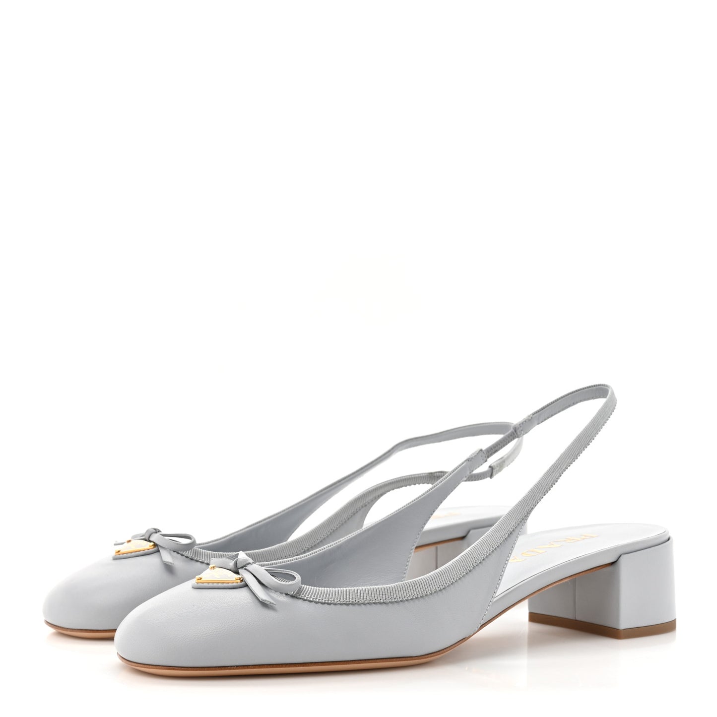 Nappa Triangle Bow 45mm Slingback Pumps 39 Fiordaliso