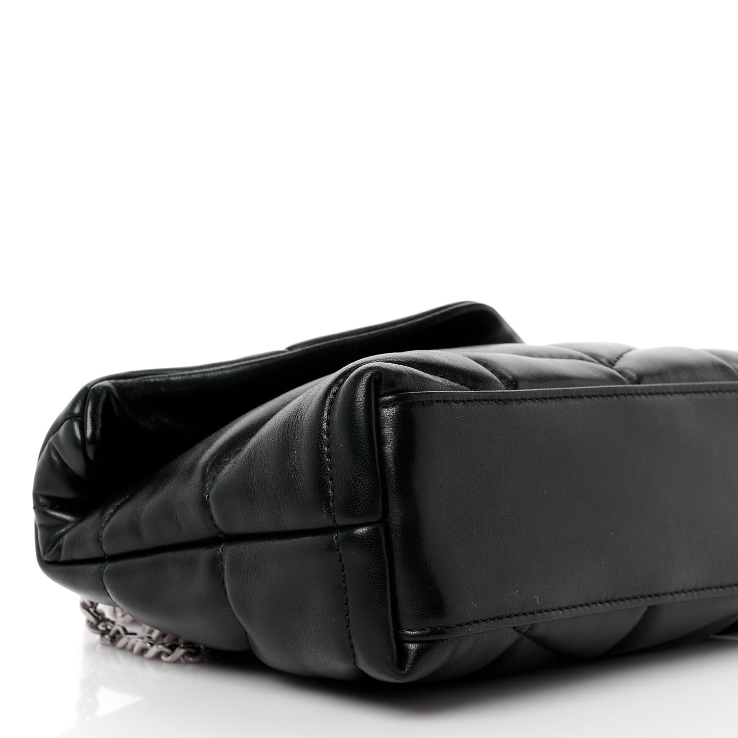 Lambskin Quilted Toy Loulou Puffer Monogram Chain Satchel Black