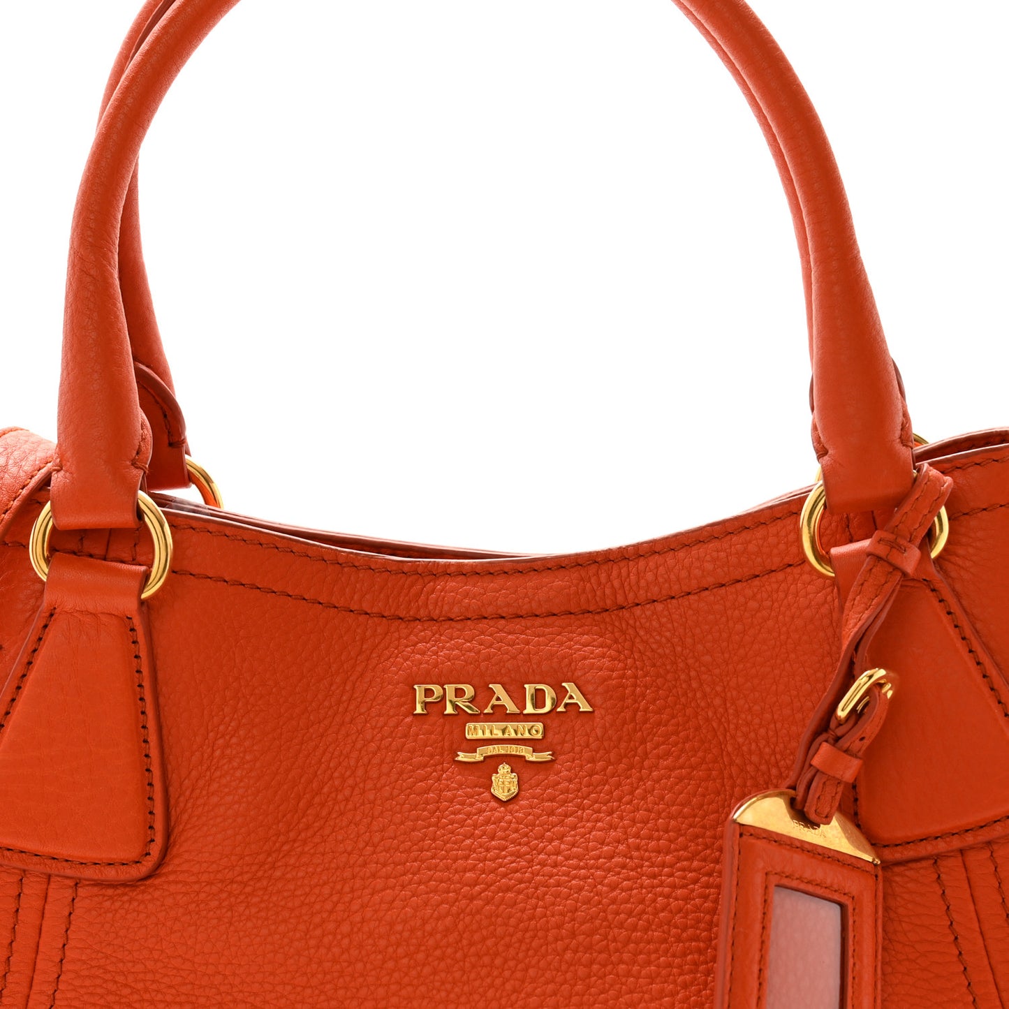 Vitello Daino Shopping Tote Papaya