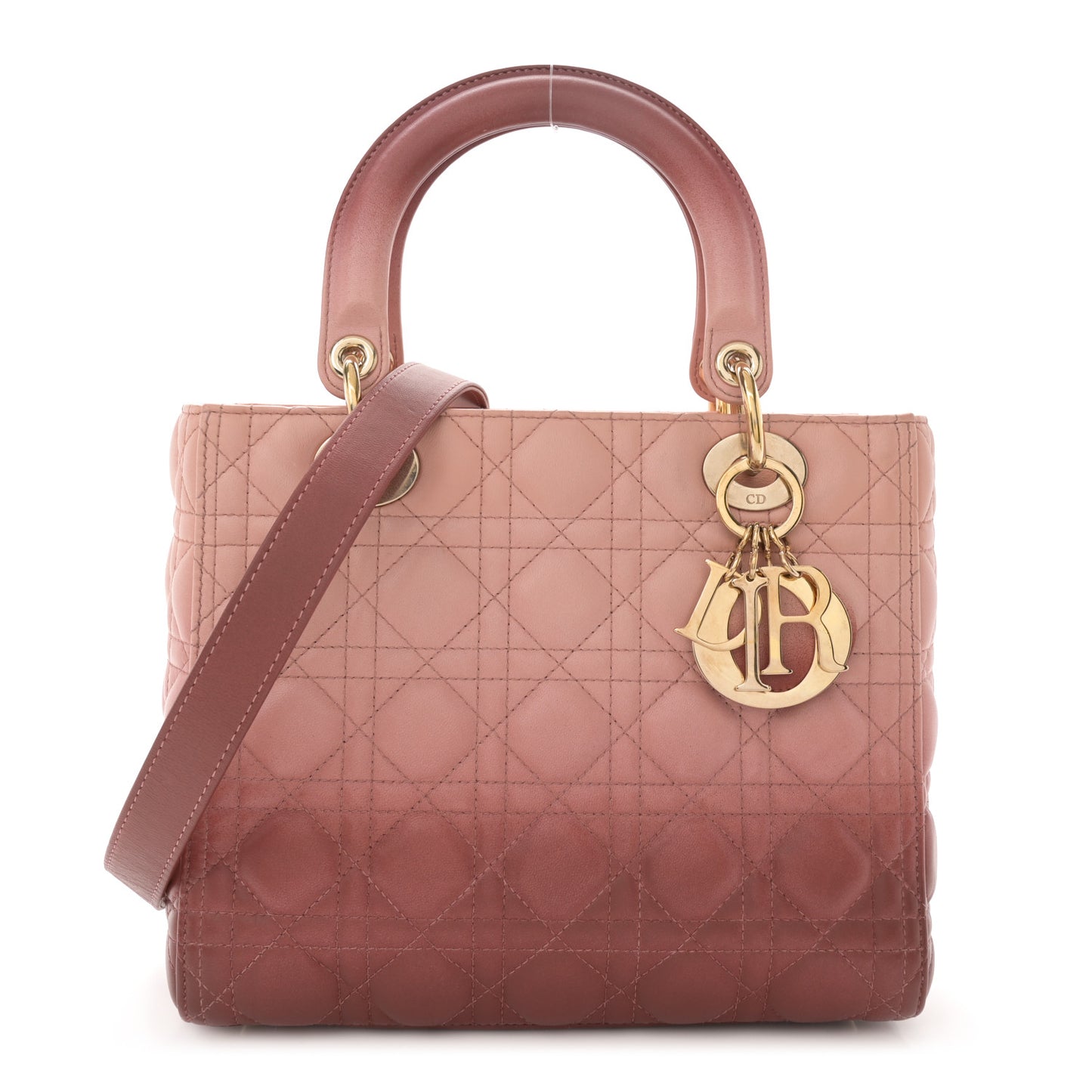Lambskin Cannage Gradient Medium Lady Dior Pink