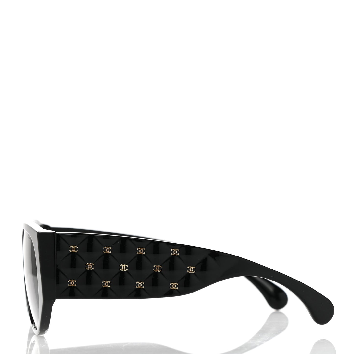 Acetate Quilted CC Pilot Sunglasses 71465 Black