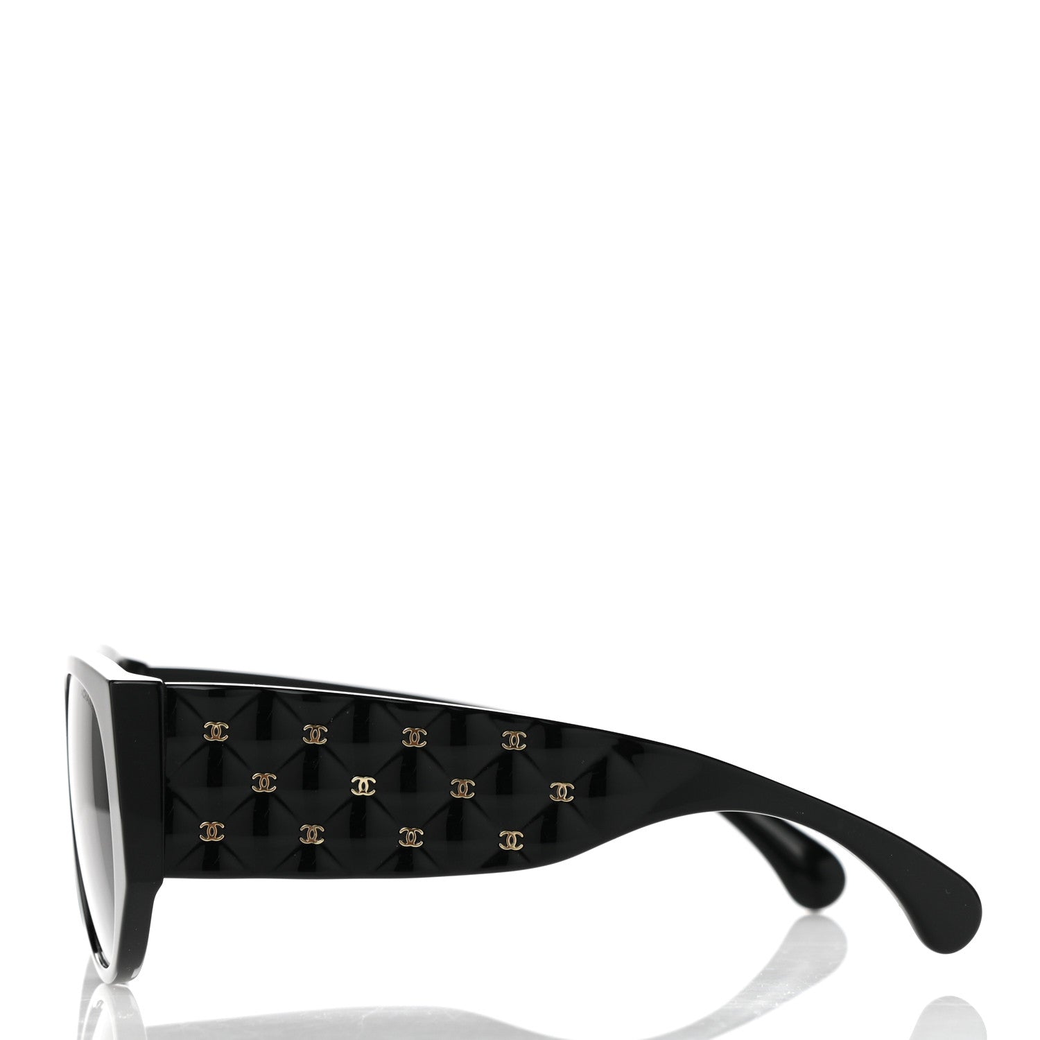 Chanel Acetate Quilted CC Pilot Sunglasses 71465 Black 3 of 8