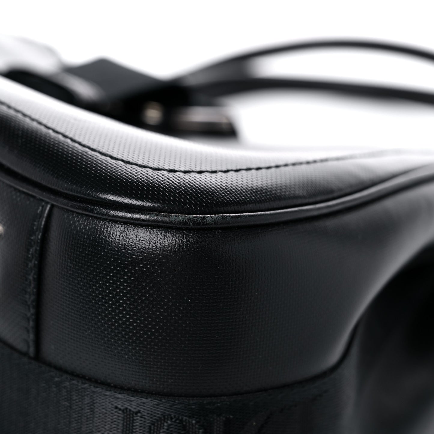Coated Canvas Crystal Hardcore Shoulder Bag Black