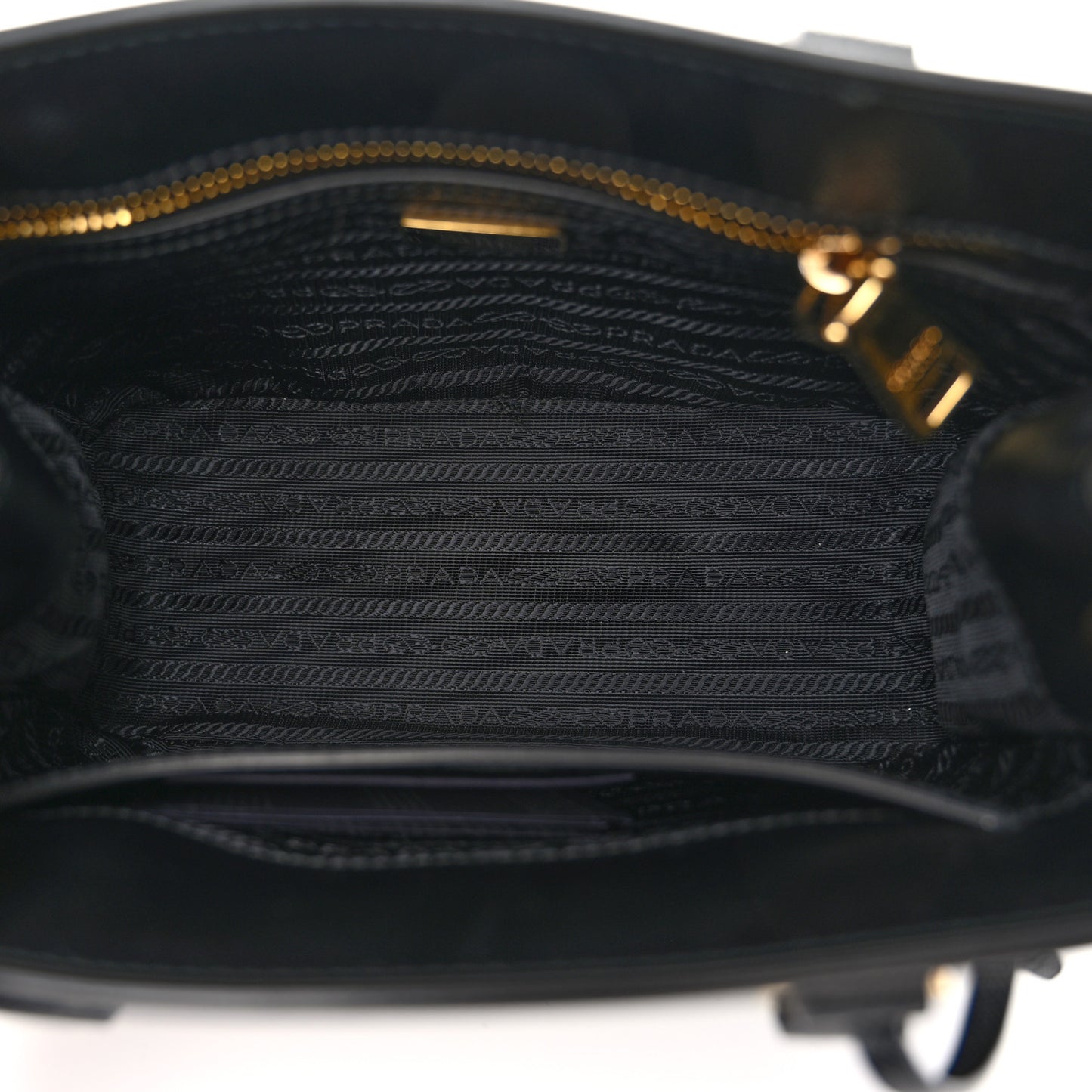 Saffiano Lux Micro Galleria Shoulder Bag Black
