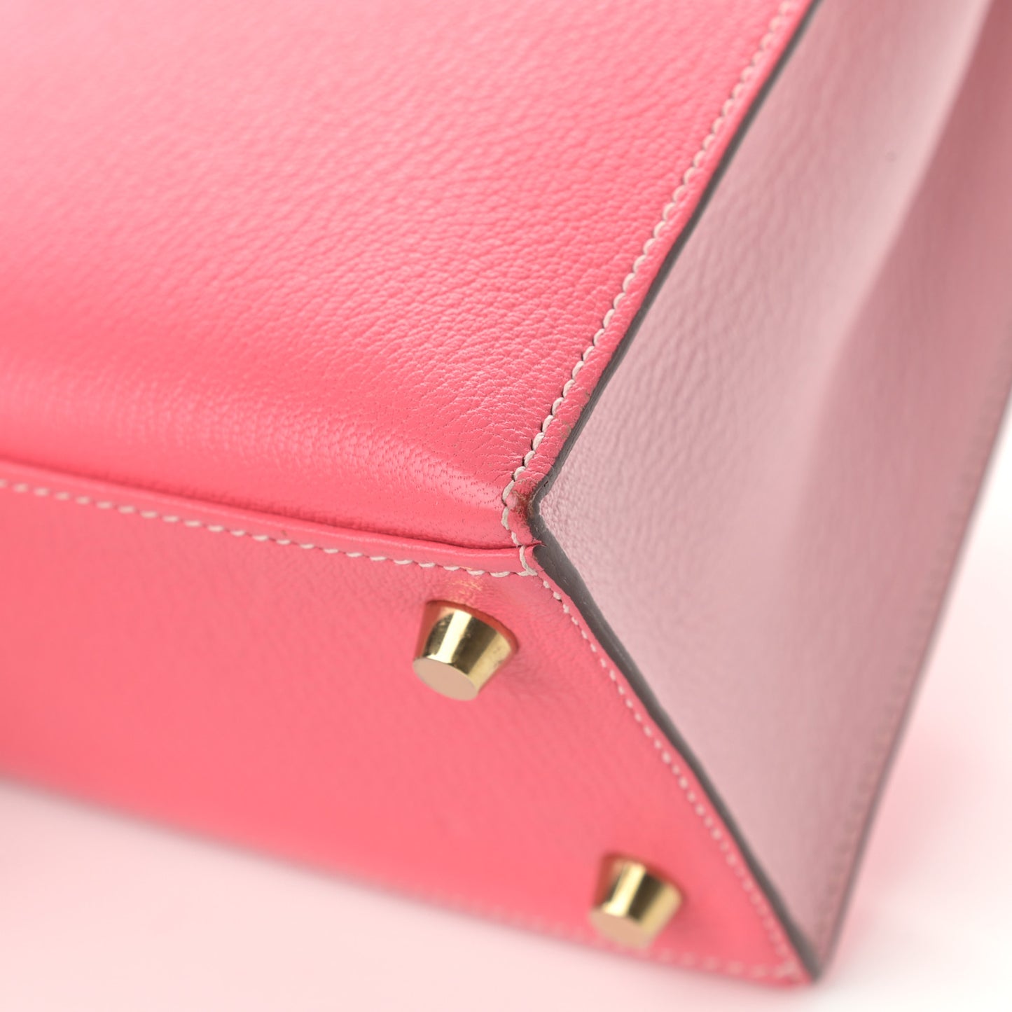Chevre Bi-Color Horseshoe Kelly Sellier 25 Rose Lipstick Bubblegum