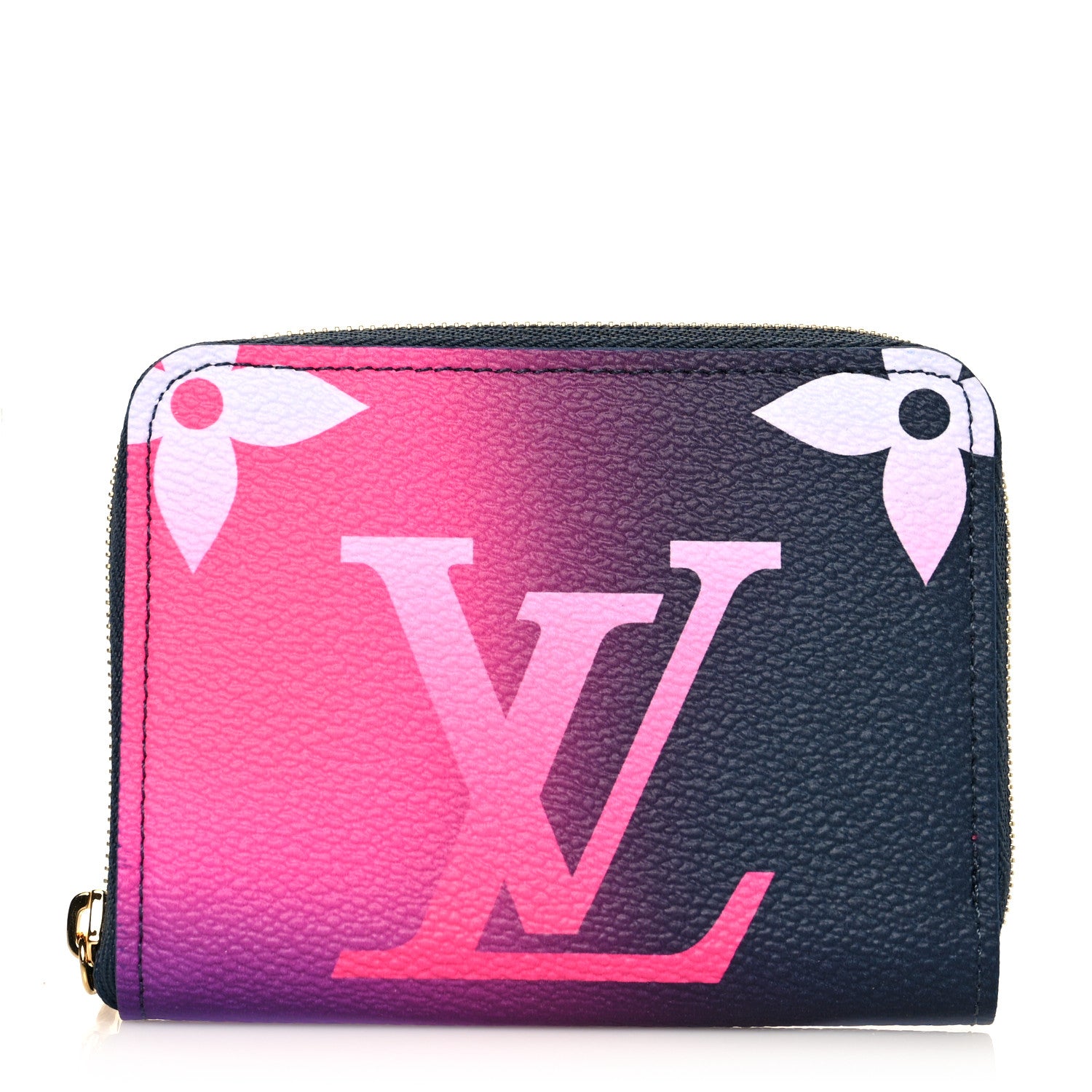 Louis Vuitton 二つ折り財布 青・ピンク LOUIS VUITTON】ルイヴィトン『ジッピーウォレット ヴェルティカルNM