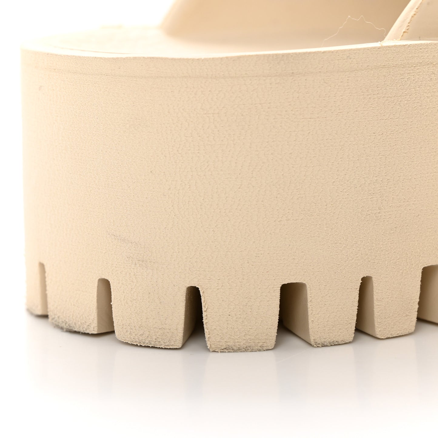 Rubber GG Monogram Perforated Elea Platform 55mm Lug Sole Sandals 39 Mystic White