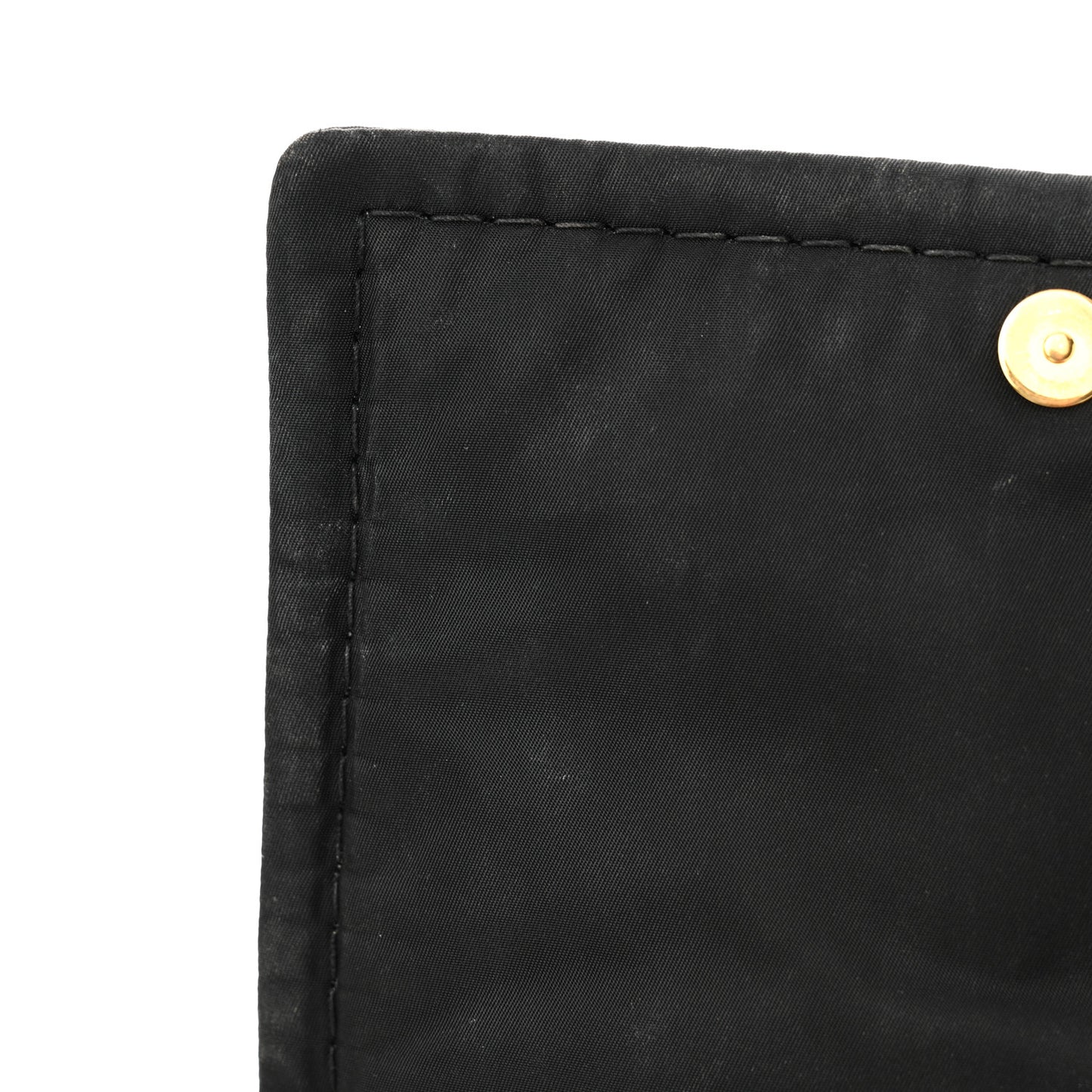 Tessuto Nylon Chain Flap Shoulder Bag Black