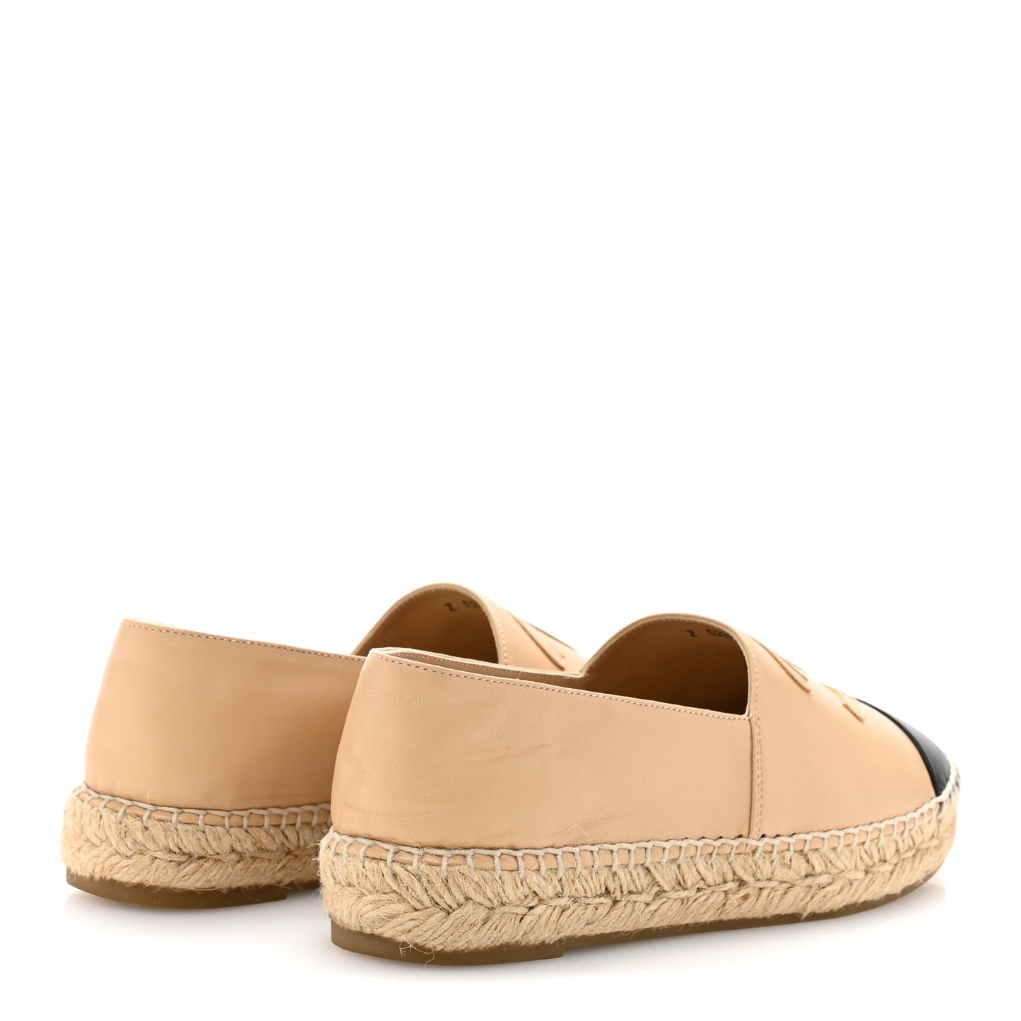 Lambskin CC Espadrilles 38 Beige Black