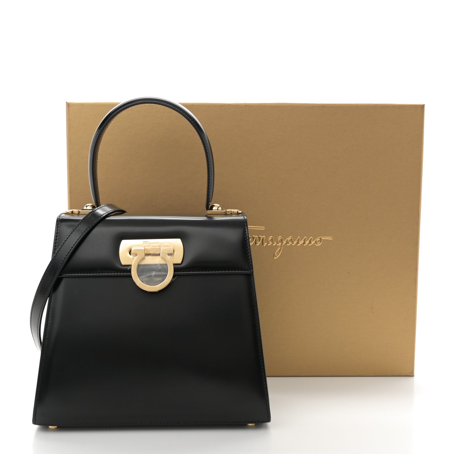 Brushed Off Calfskin Medium Iconic Top Handle Black