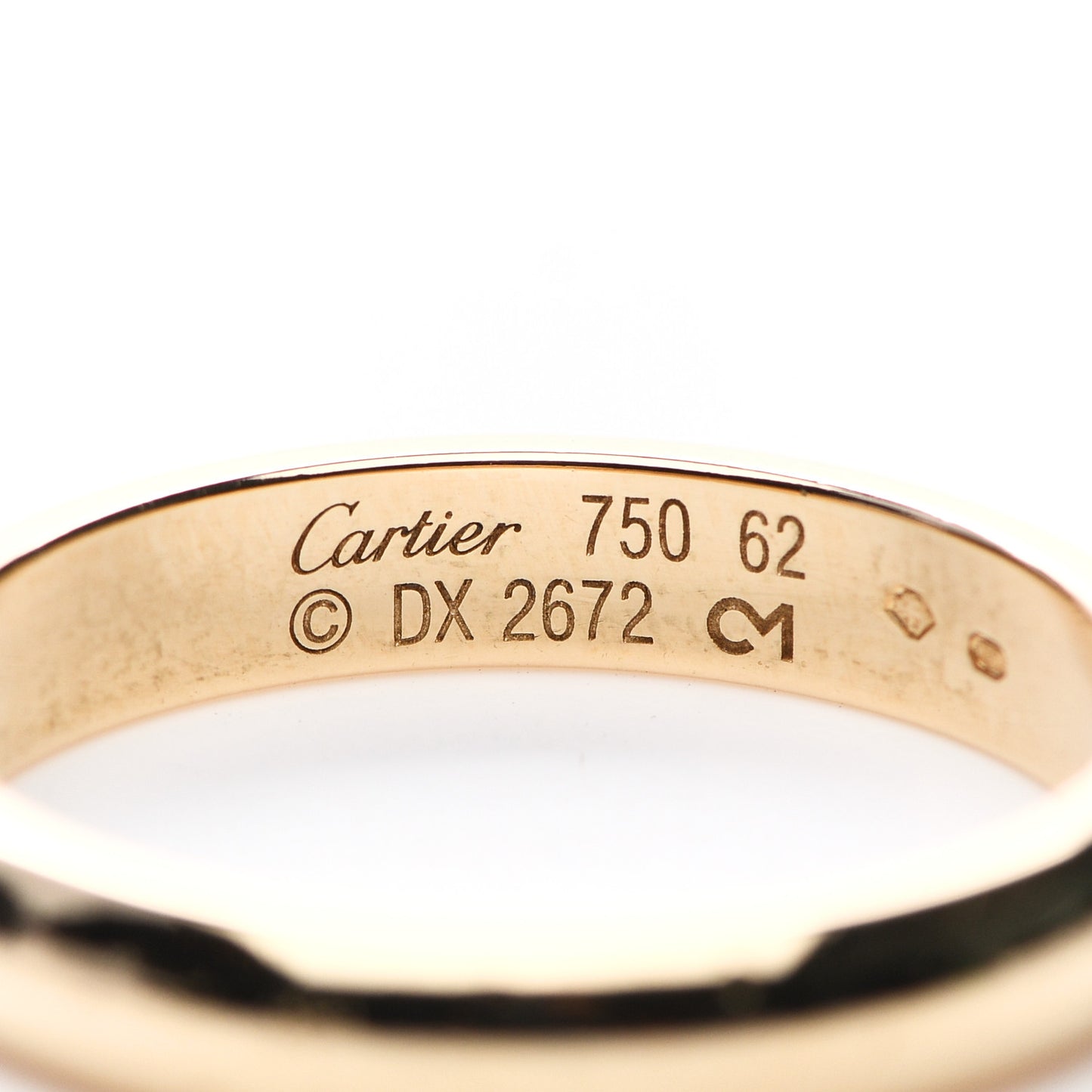 18K Yellow Gold 3.5mm 1895 Wedding Band Ring 62 10