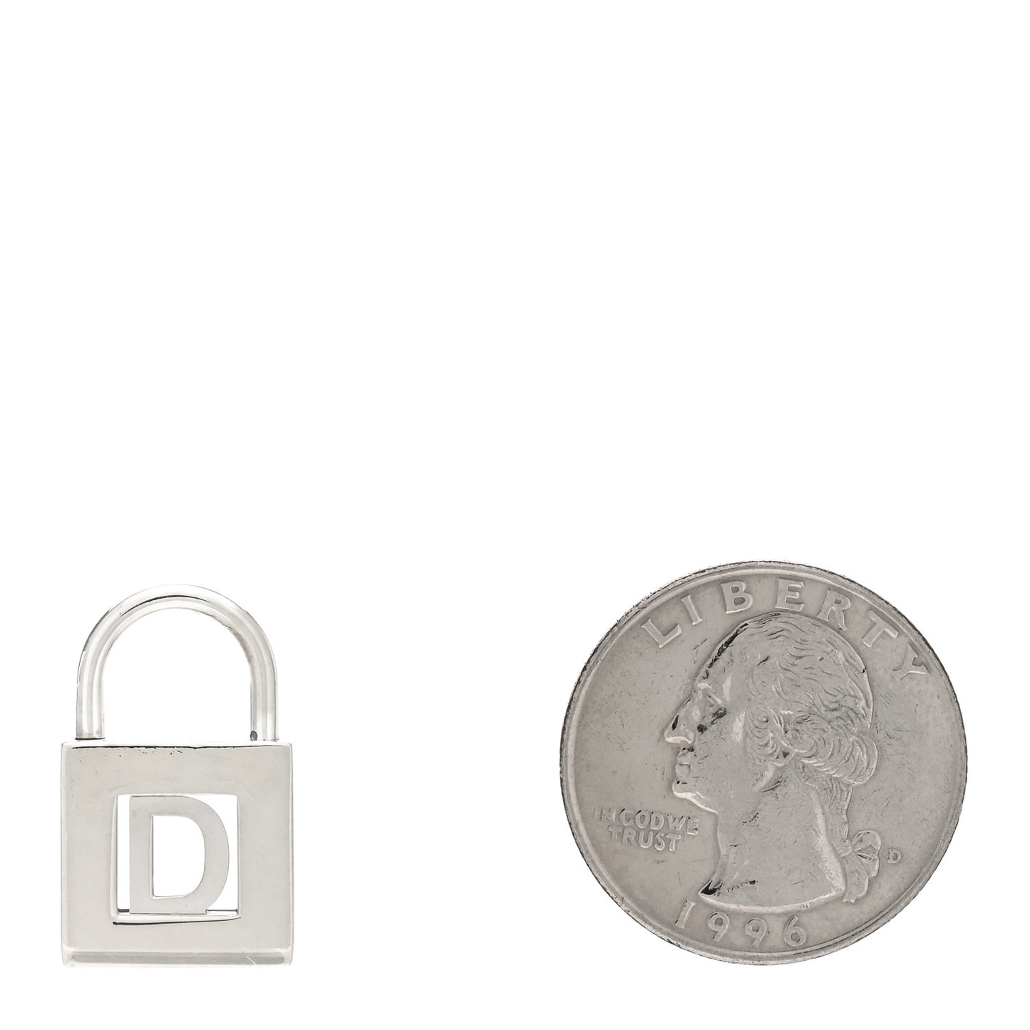 Sterling Silver Letter D Lock Charm Pendant