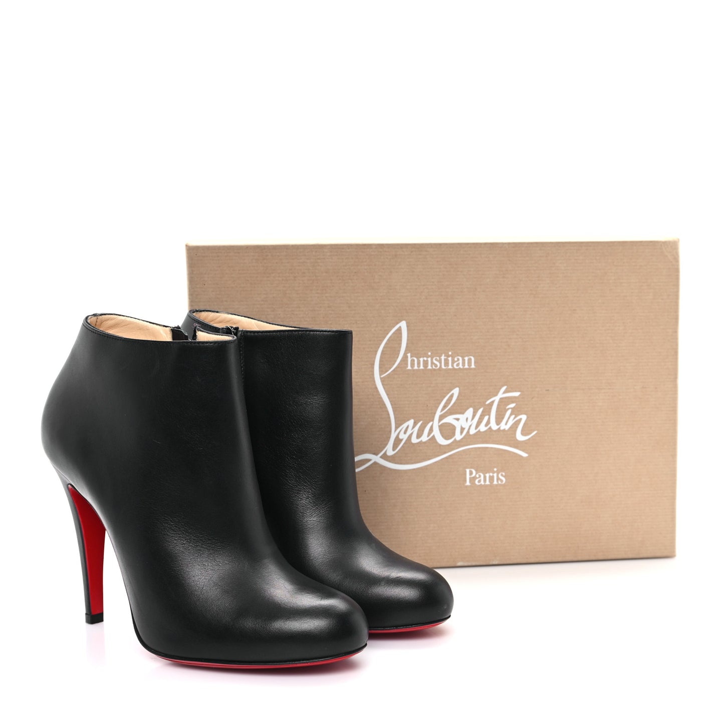 Calfskin Belle 100 Ankle Boots 37.5 Black