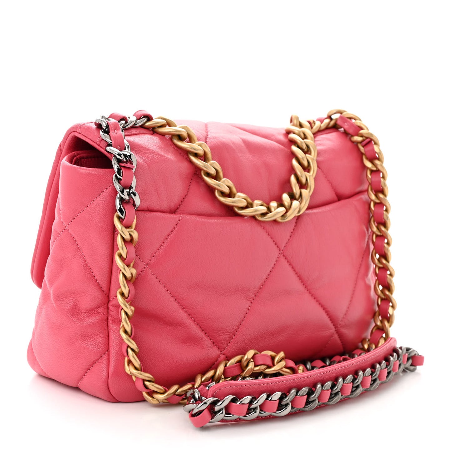 Lambskin Quilted Medium Chanel 19 Flap Pink