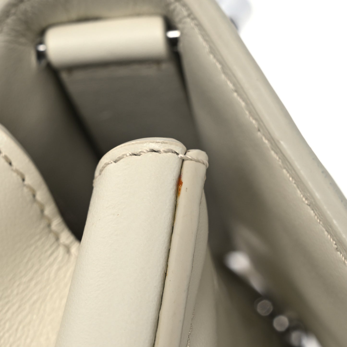 Calfskin Quilted Mini Drew Bijou Shoulder Bag Natural White