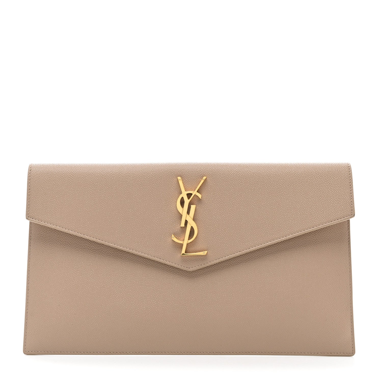Saint Laurent Grain De Poudre Uptown Pouch Dark Beige 1 of 8