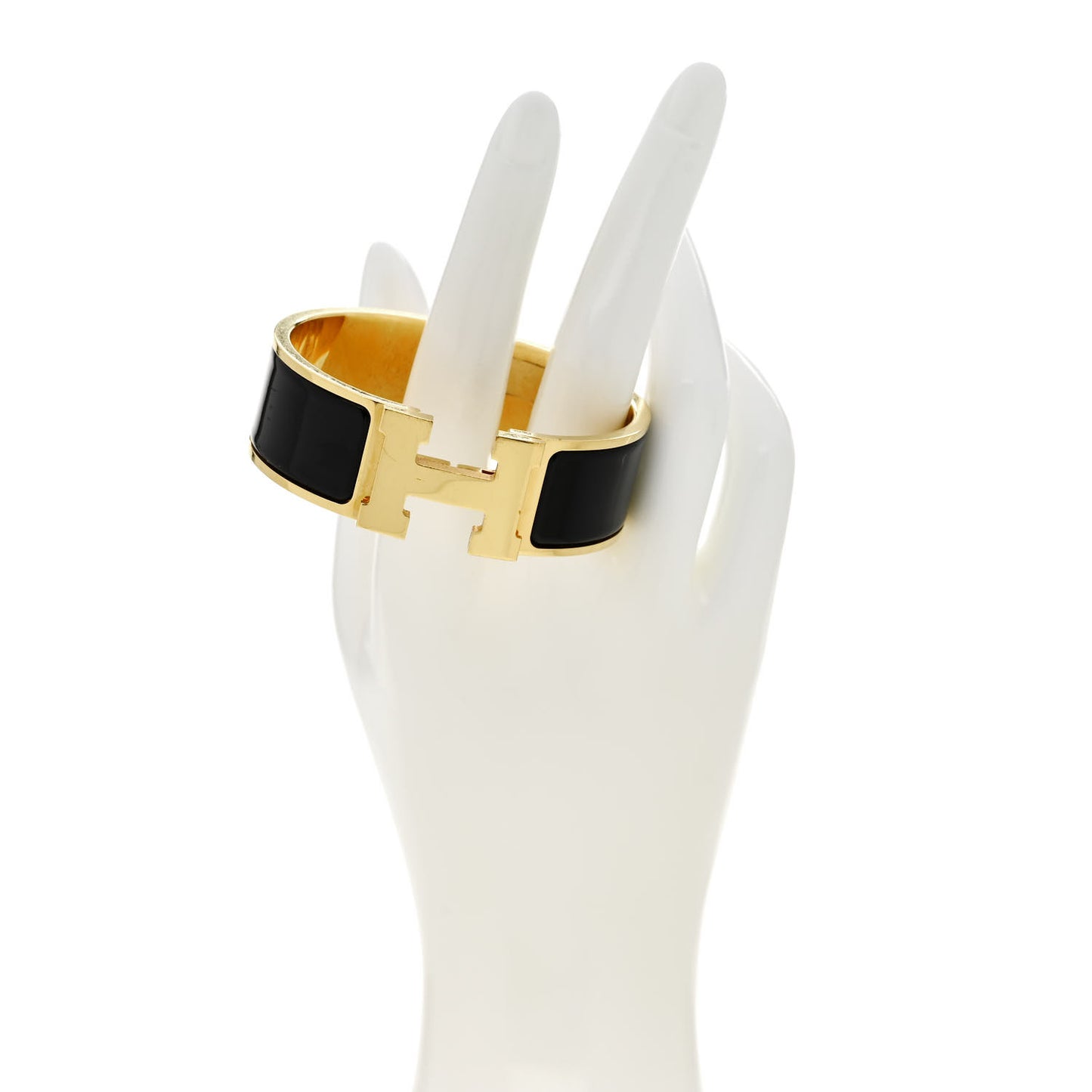 Enamel Wide Clic Clac H Bracelet PM Black