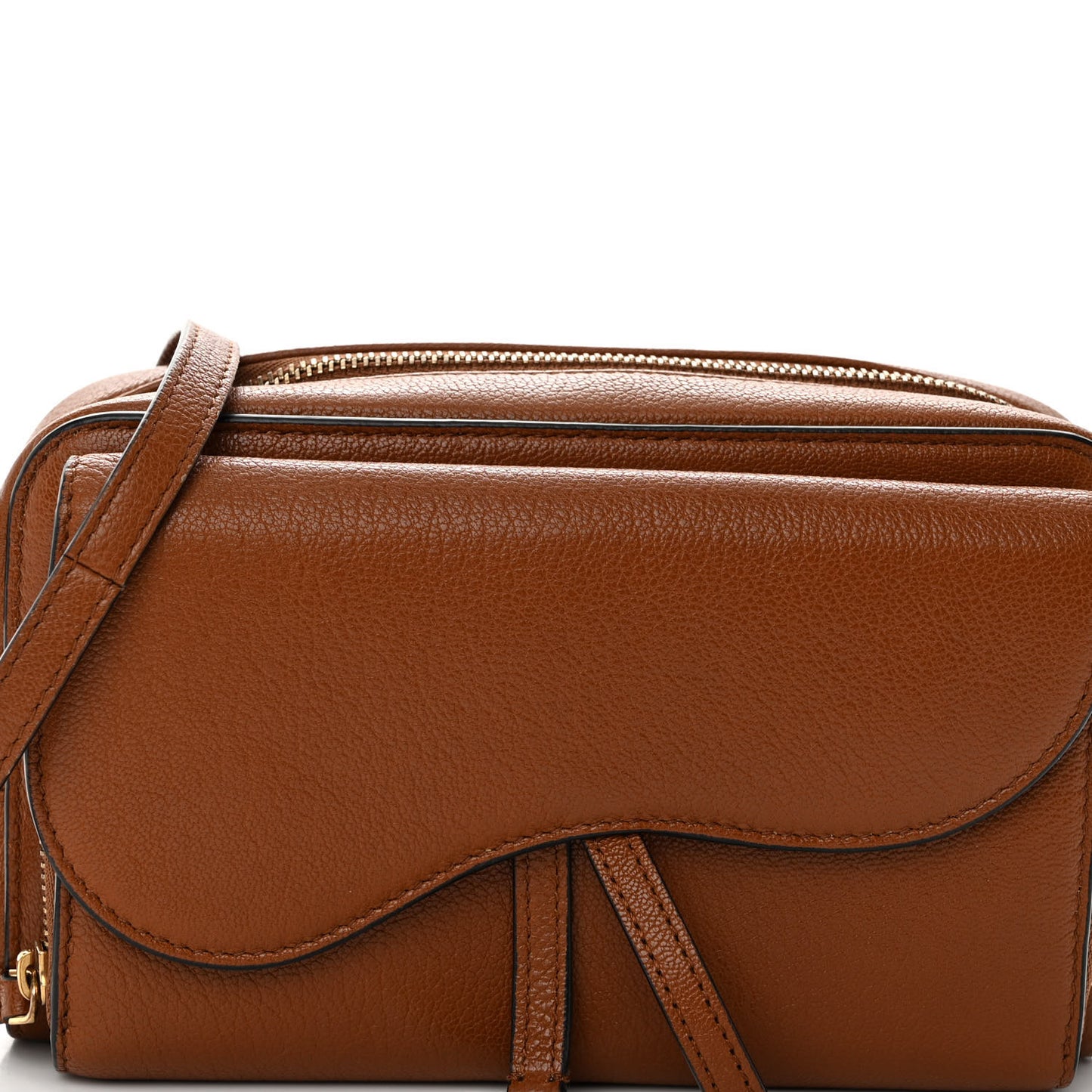 Goatskin Double Saddle Pouch Tan