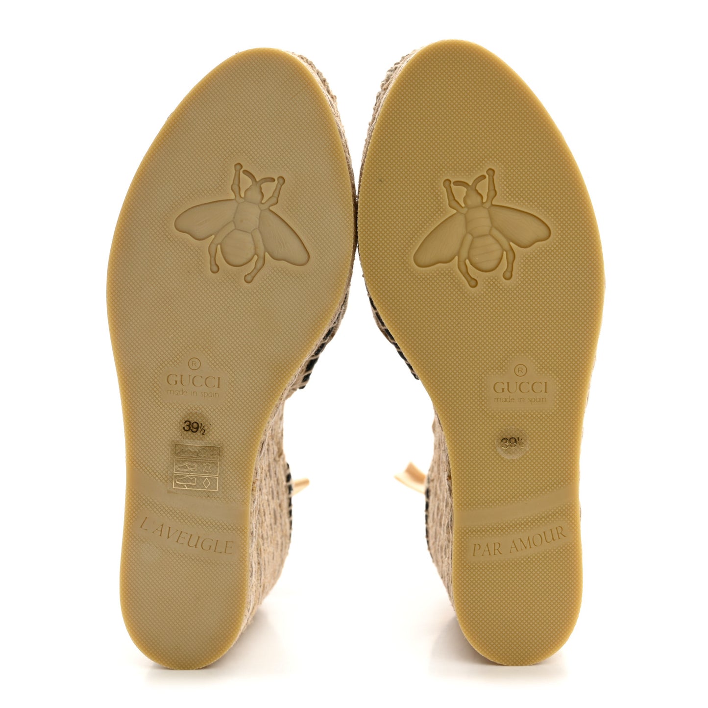 Monogram Matelasse GG Marmont Ankle Wrap Platform 35/120mm Espadrille Wedges 39.5 Beige Ebony Black Sand Storm