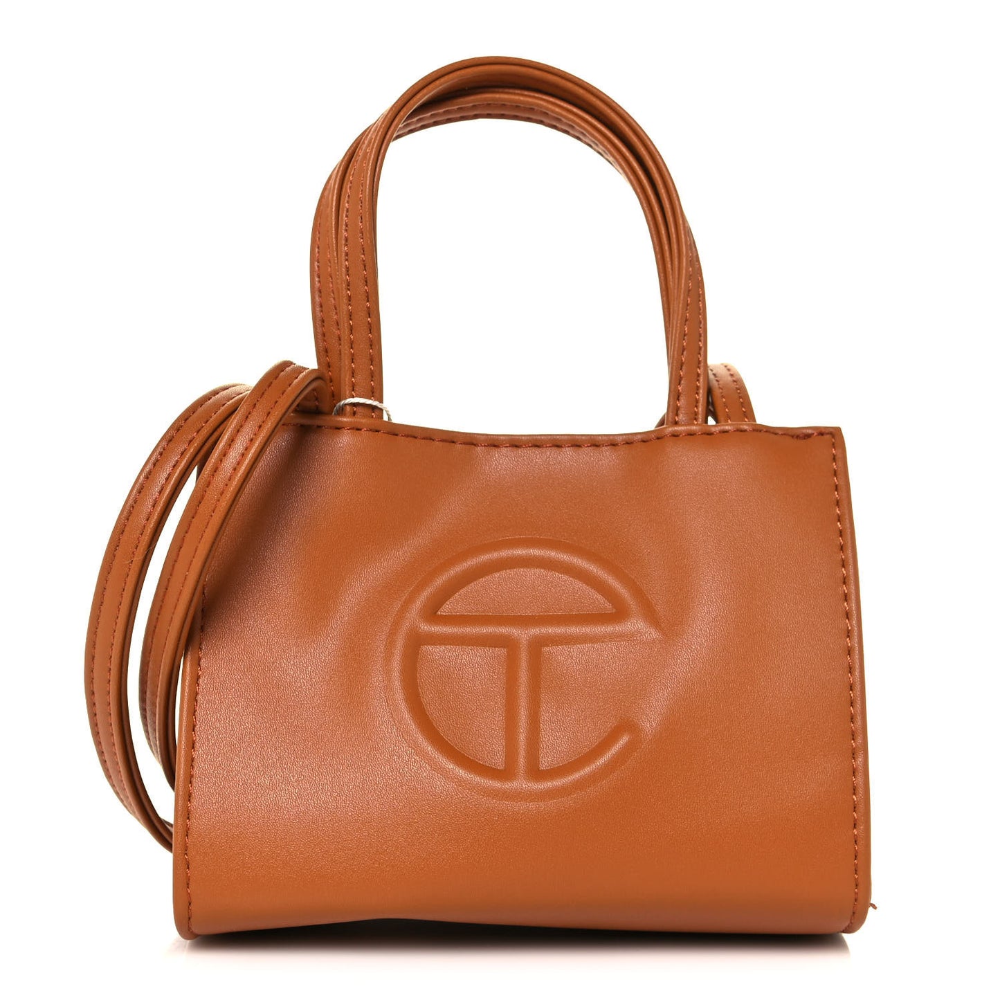 Vegan Leather Small Shopping Bag Tan
