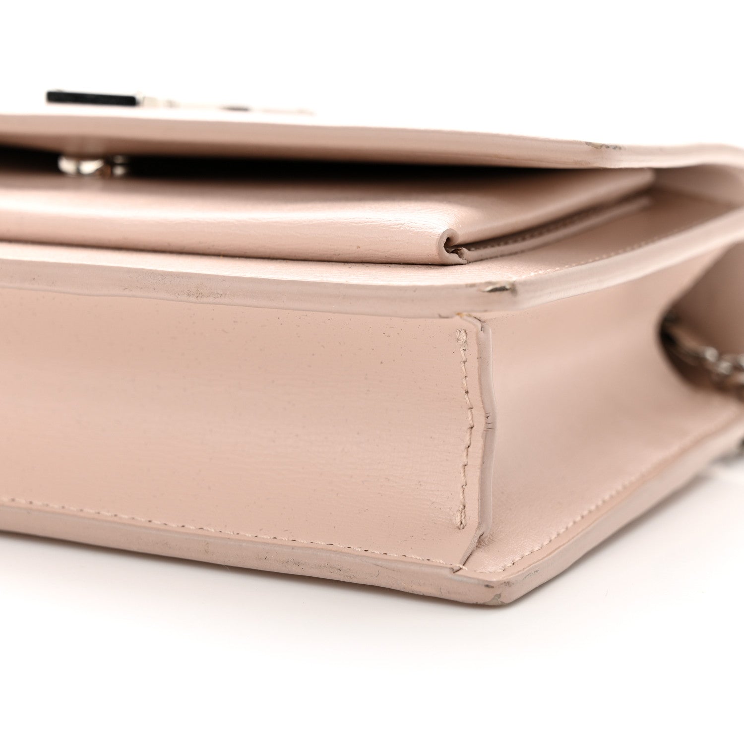 Saint Laurent Calfskin Monogram Sunset Top Handle Chain Wallet Light Pink 9 of 9