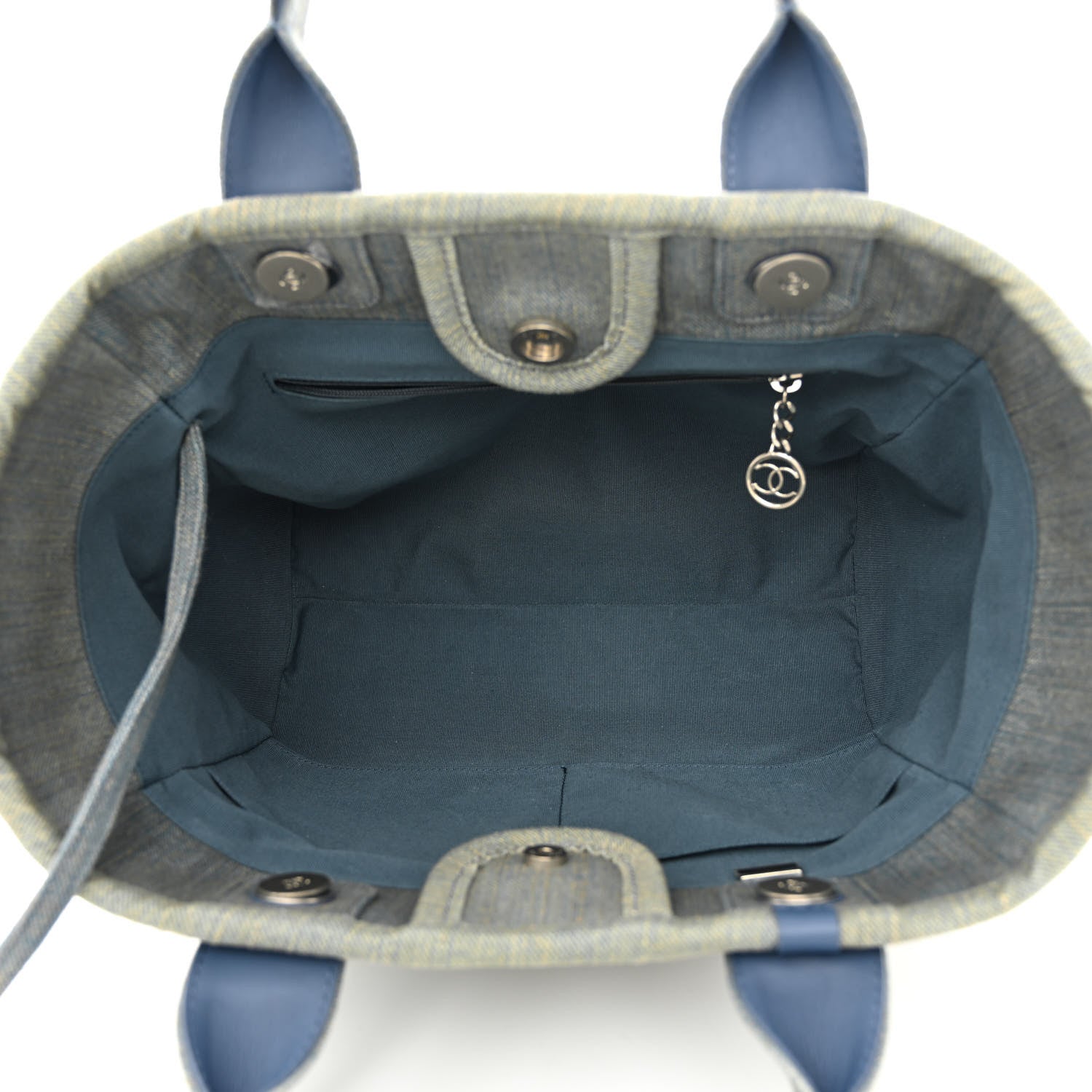 Chanel Denim Small Deauville Tote Light Blue 6 of 13