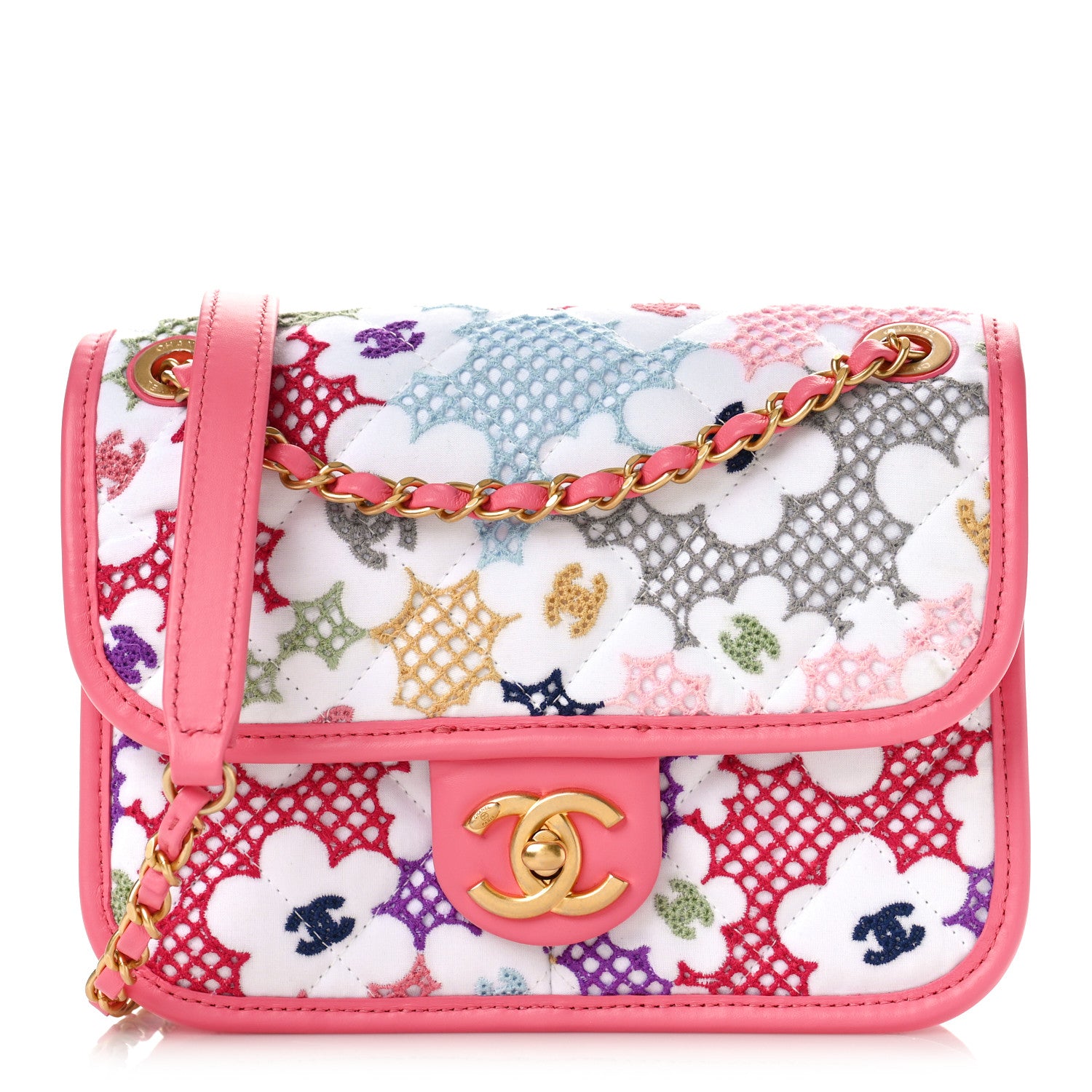 Chanel Lambskin Lace Patchwork Small Flap Bag Multicolor 1420822