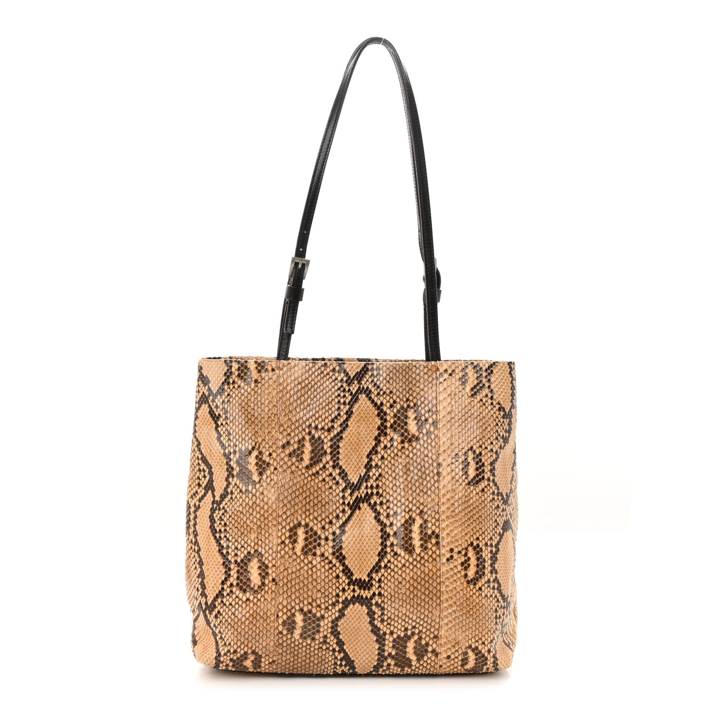 Snakeskin Triangle Shoulder Bag Beige
