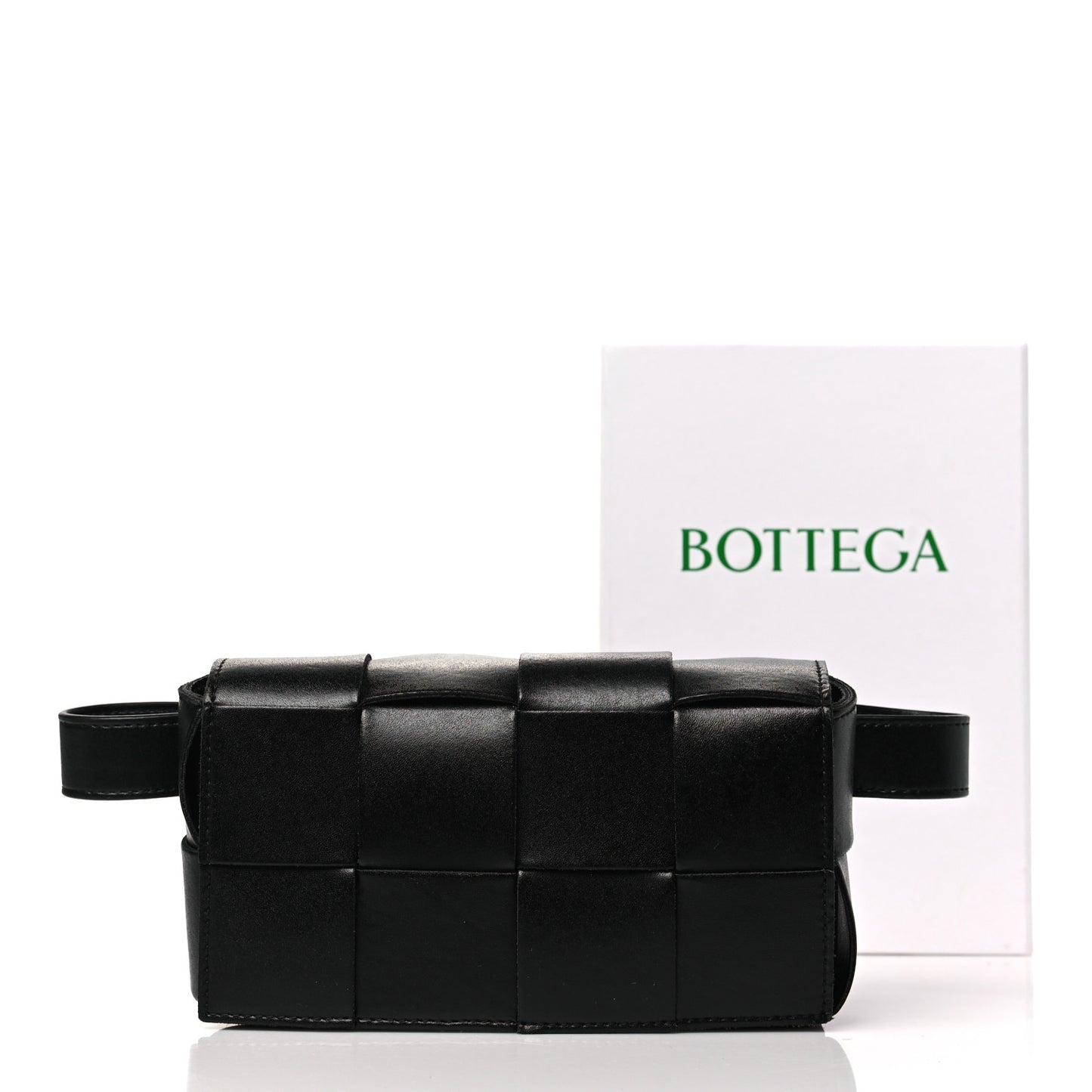 Nappa Maxi Intreccio The Belt Cassette Bag Black