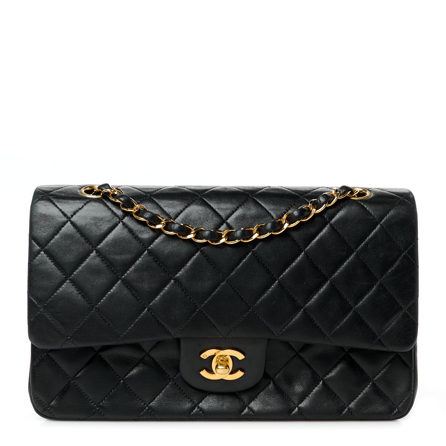 Chanel Lambskin Quilted Medium Double Flap Black 1 of 12