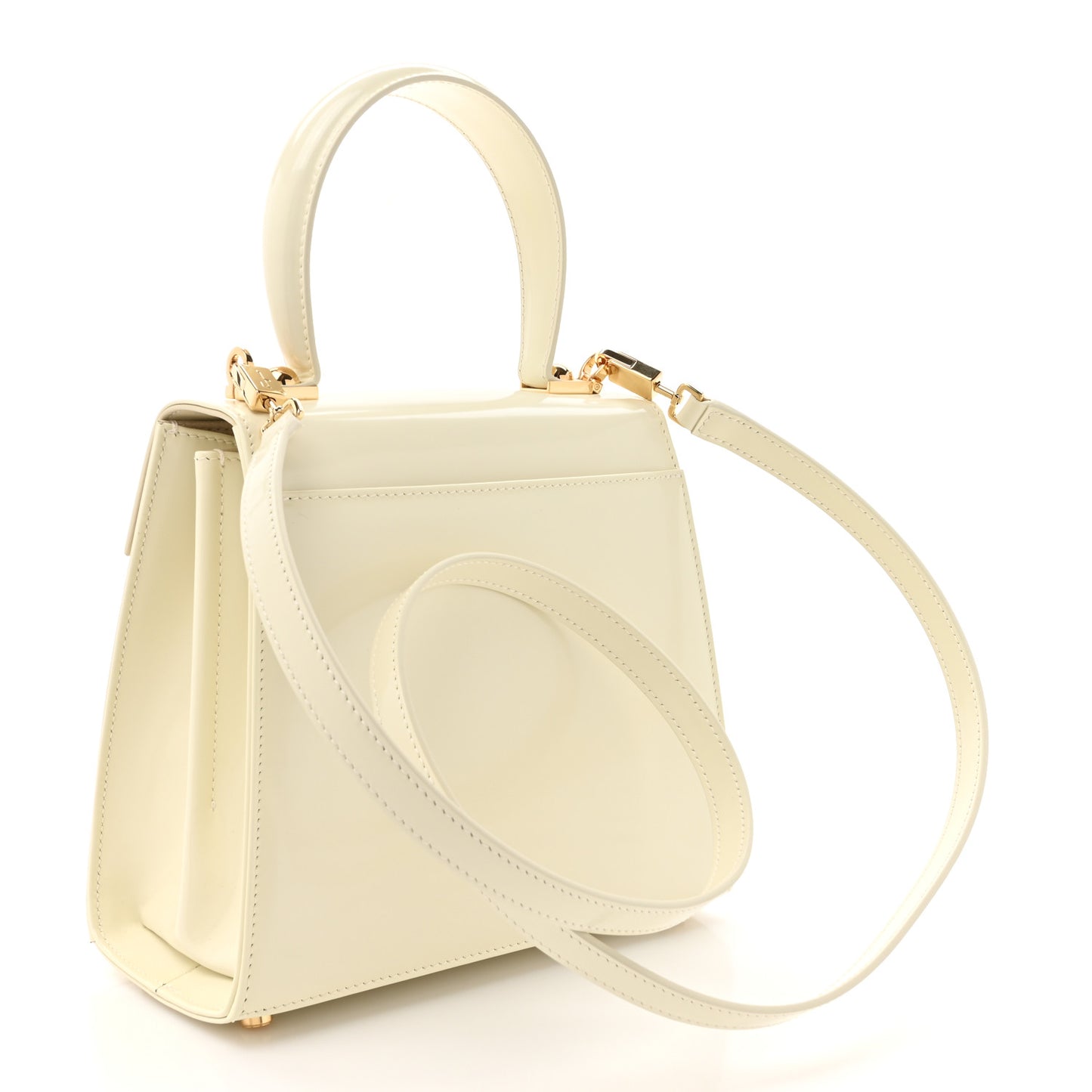 Brushed Off Calfskin Small Iconic Top Handle Bag Magnolia