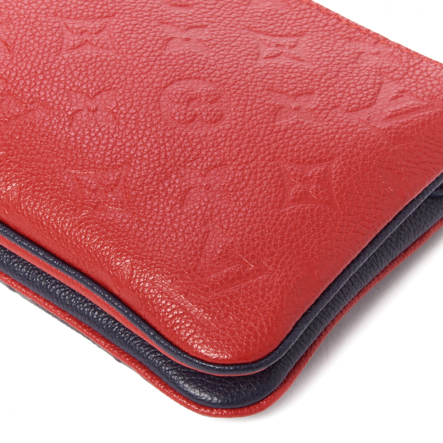 Empreinte Double Zip Pochette Marine Rouge