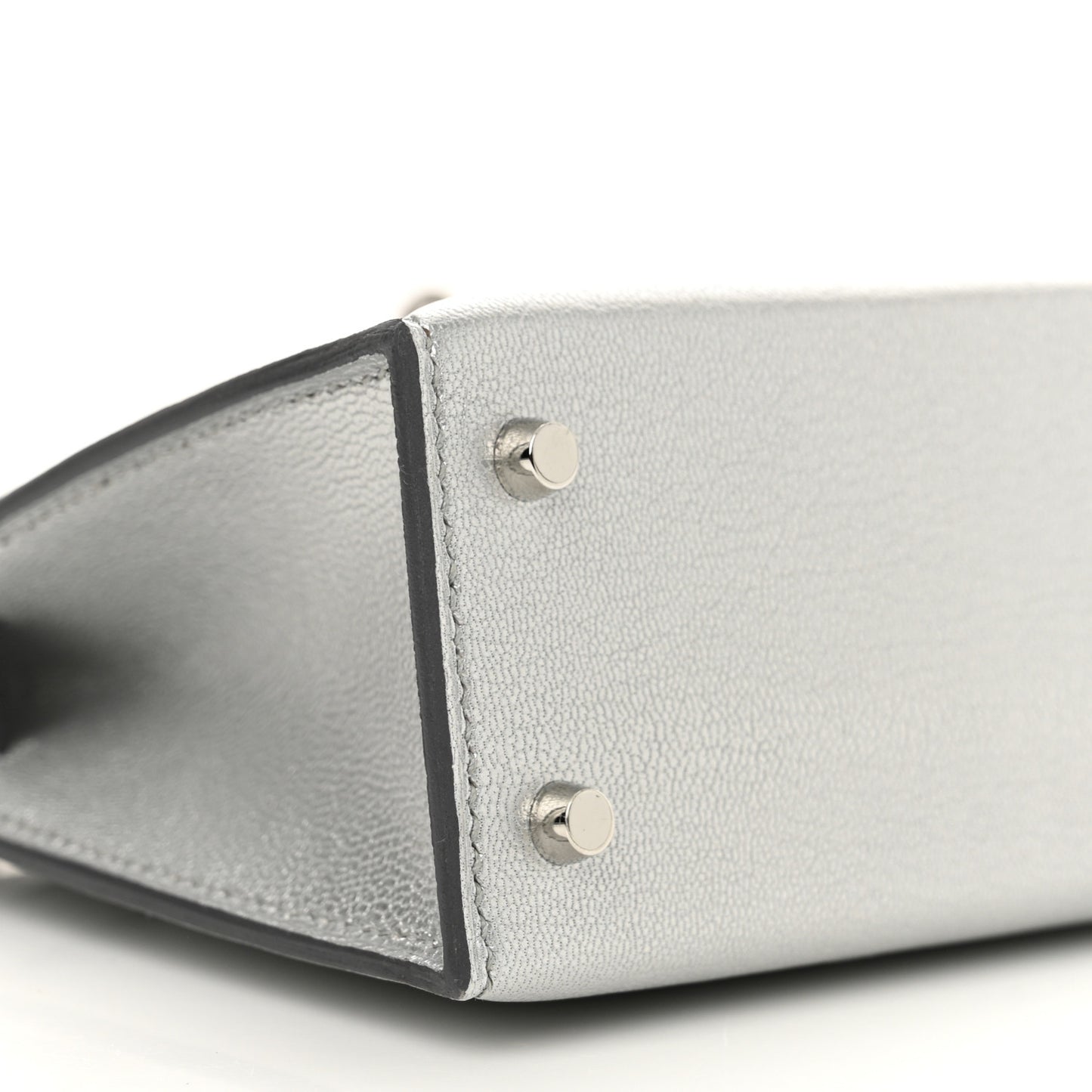 Metallic Chevre Chamkilight Mini Kelly Sellier 20 Argent