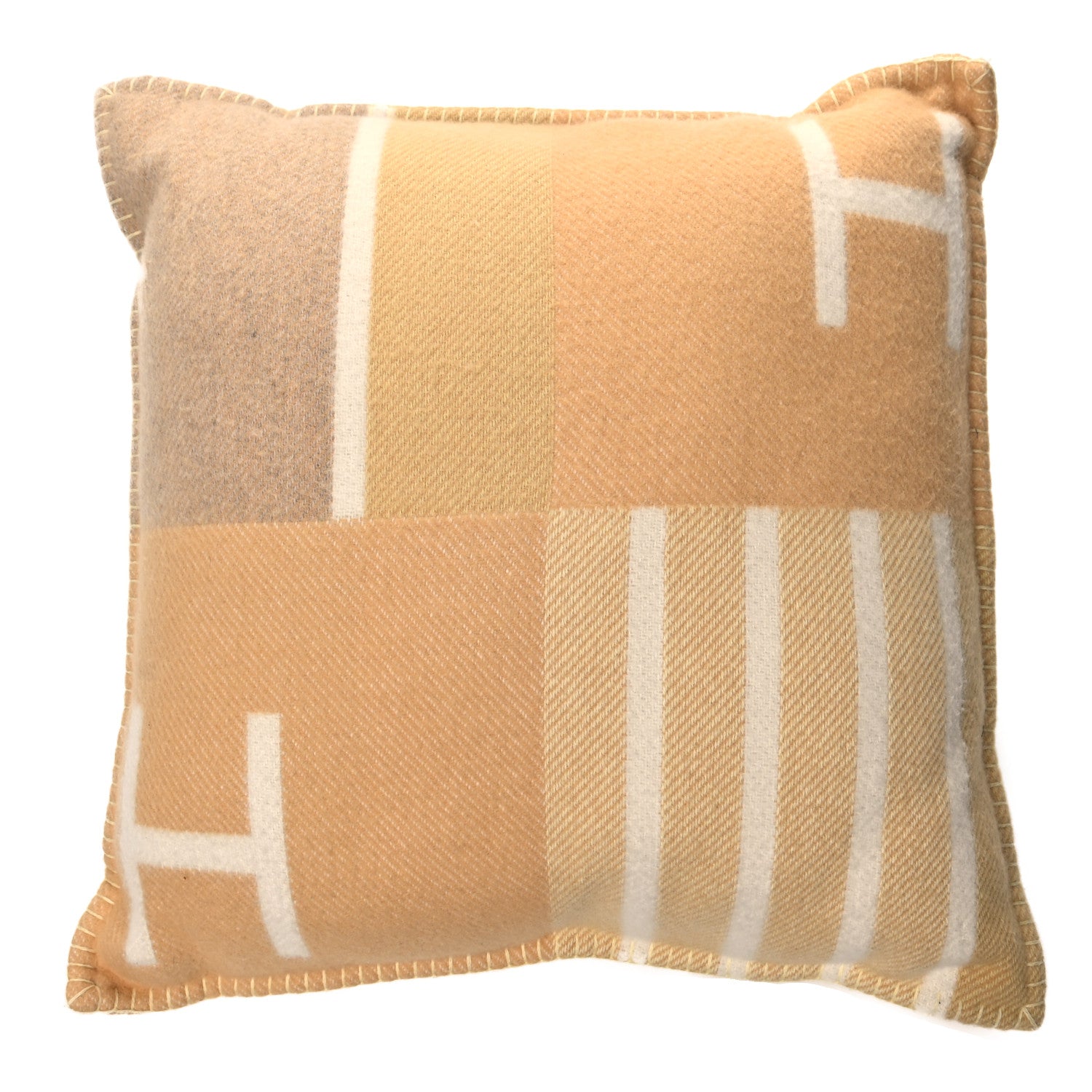 Hermes Wool Cashmere Avalon Vibration Pillow PM Tisane 1515225