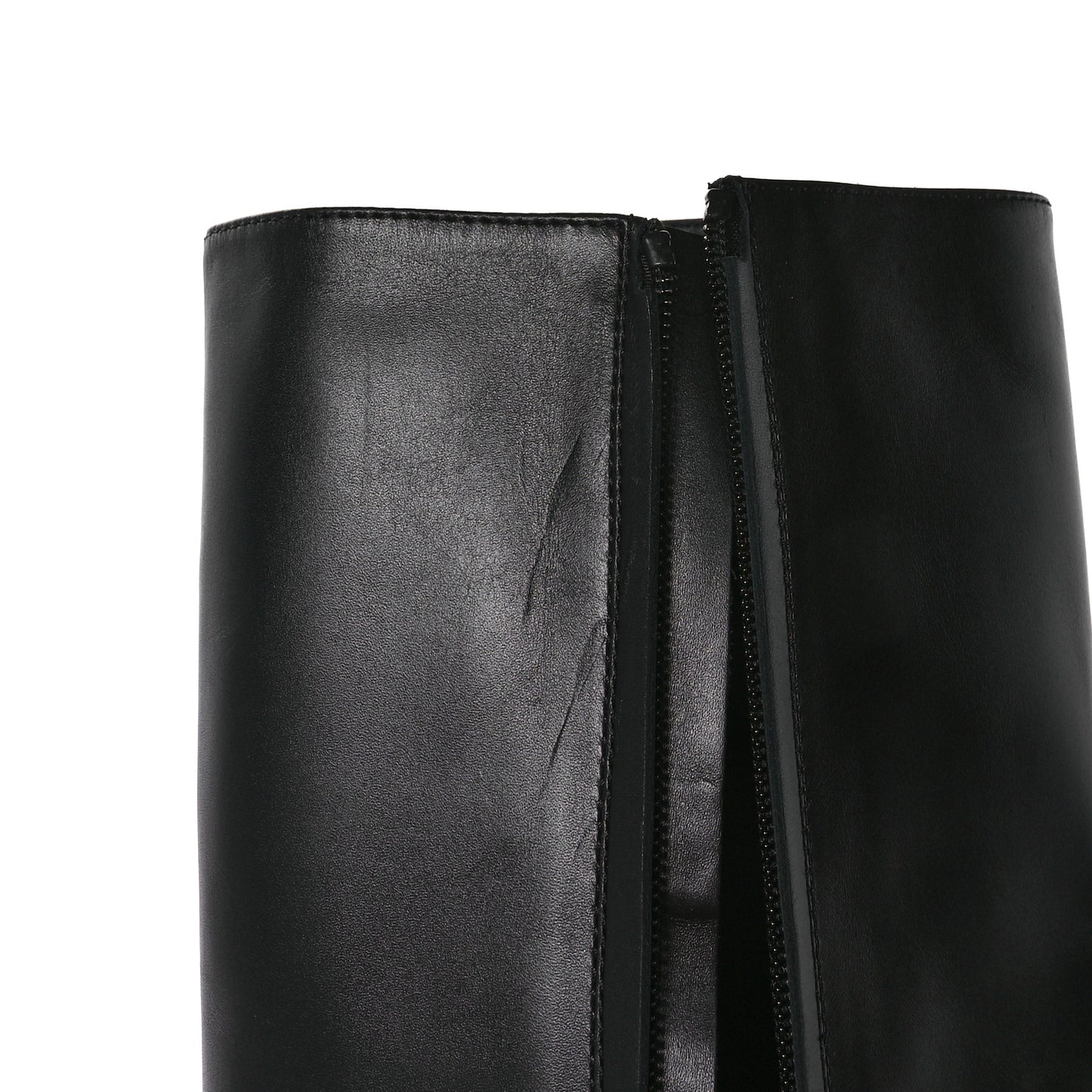 Calfskin Chain High Boots 37 Black