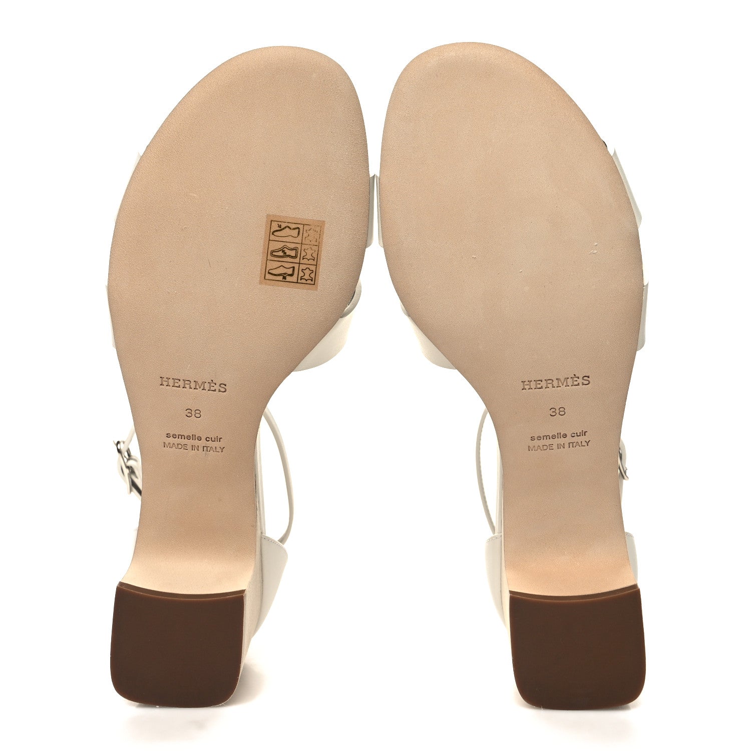 Hermes Calfskin Encens 50 Sandals 38 White 5 of 9