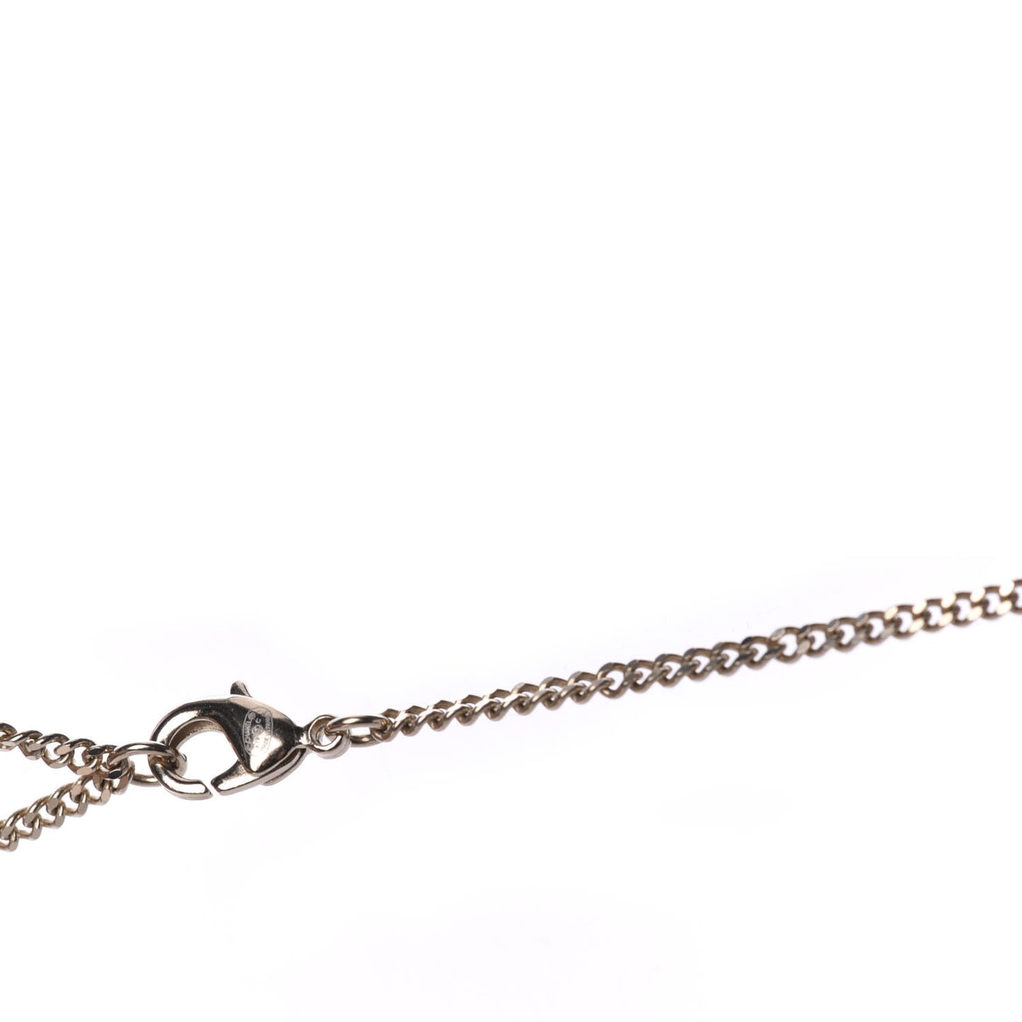 Resin Pearl Striped CC Drop Necklace Blue Gold