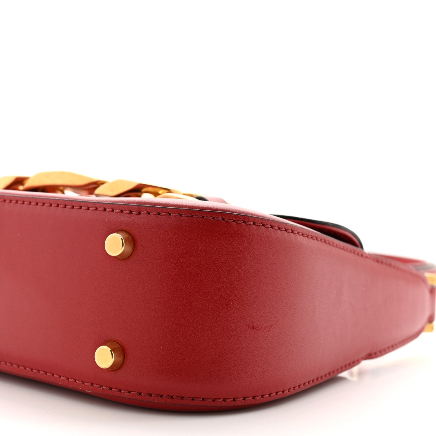 Calfskin Small Vlogo Chain Shoulder Bag Rosso Valentino