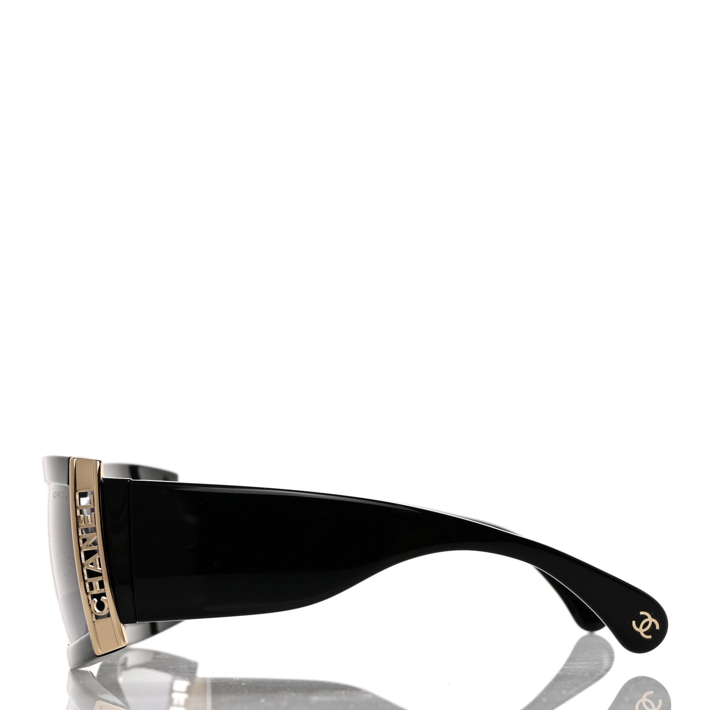 Acetate Rectangle Logo Sunglasses 571546A Black