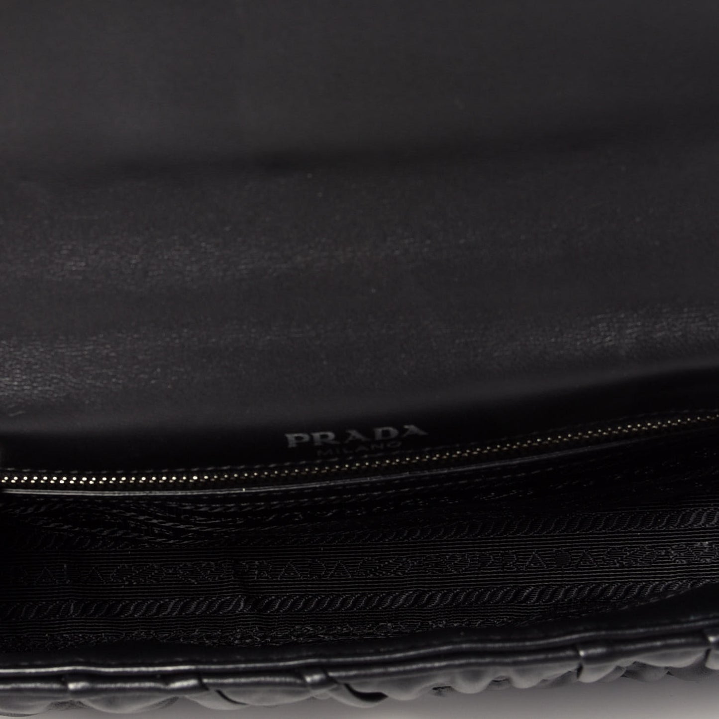 Nappa Gaufre Small Chain Flap Shoulder Bag Black