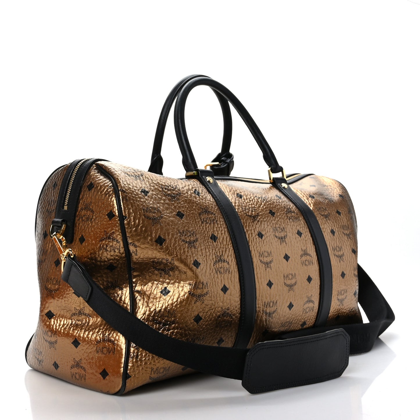 Metallic Visetos Traveler Weekender Duffle Bag Gold