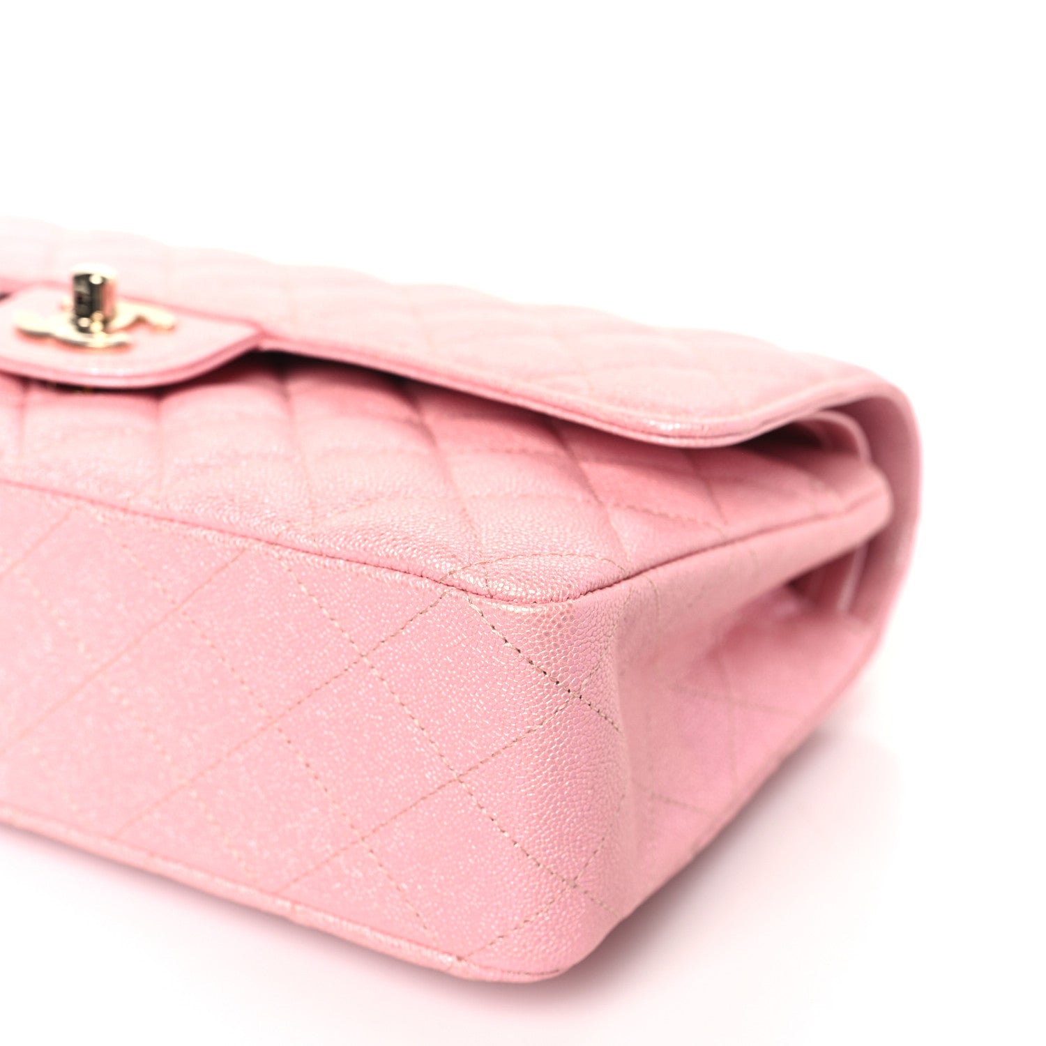 Chanel Iridescent Caviar Quilted Medium Double Flap Rose Pink 10 of 10