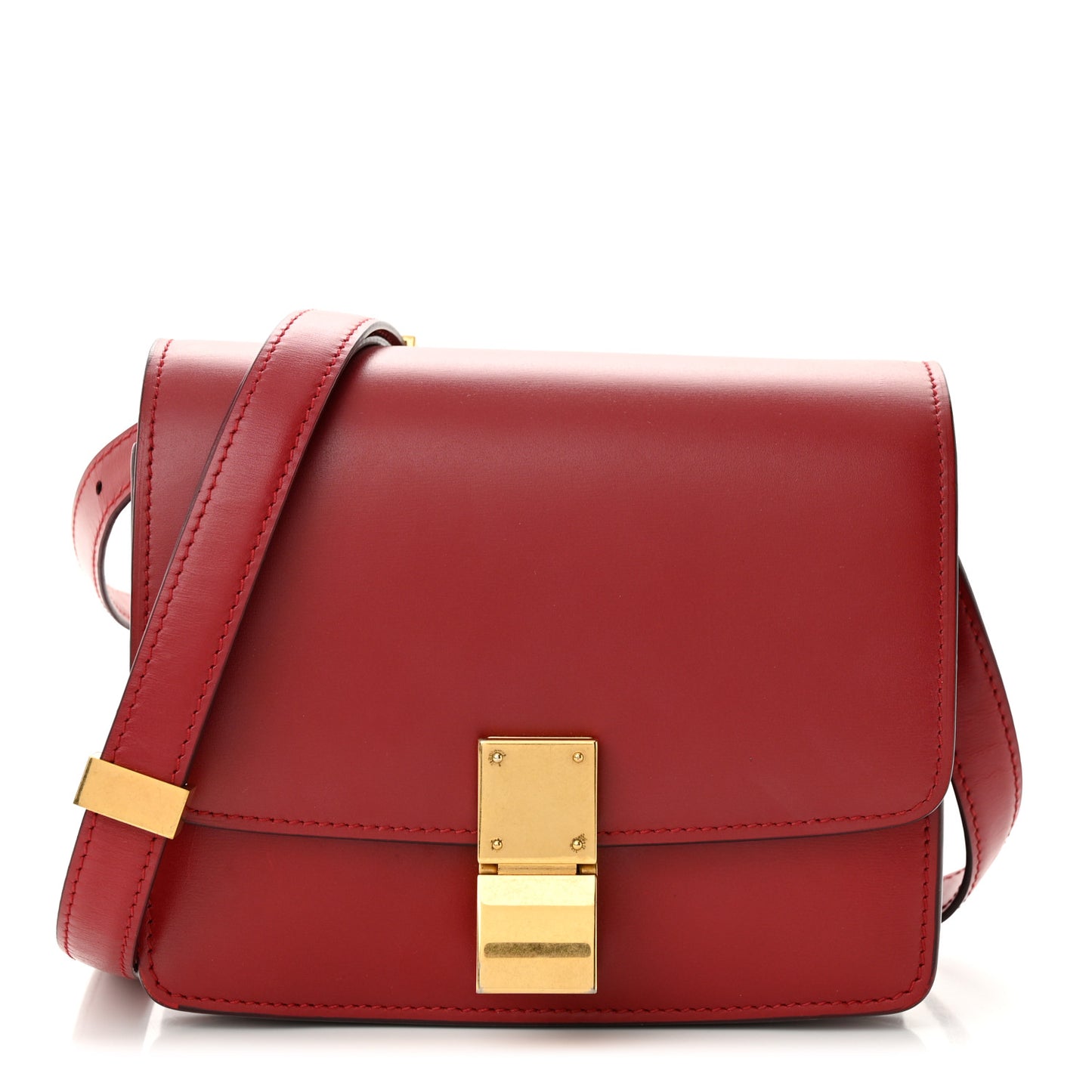 Box Calfskin Small Classic Box Flap Bag Red