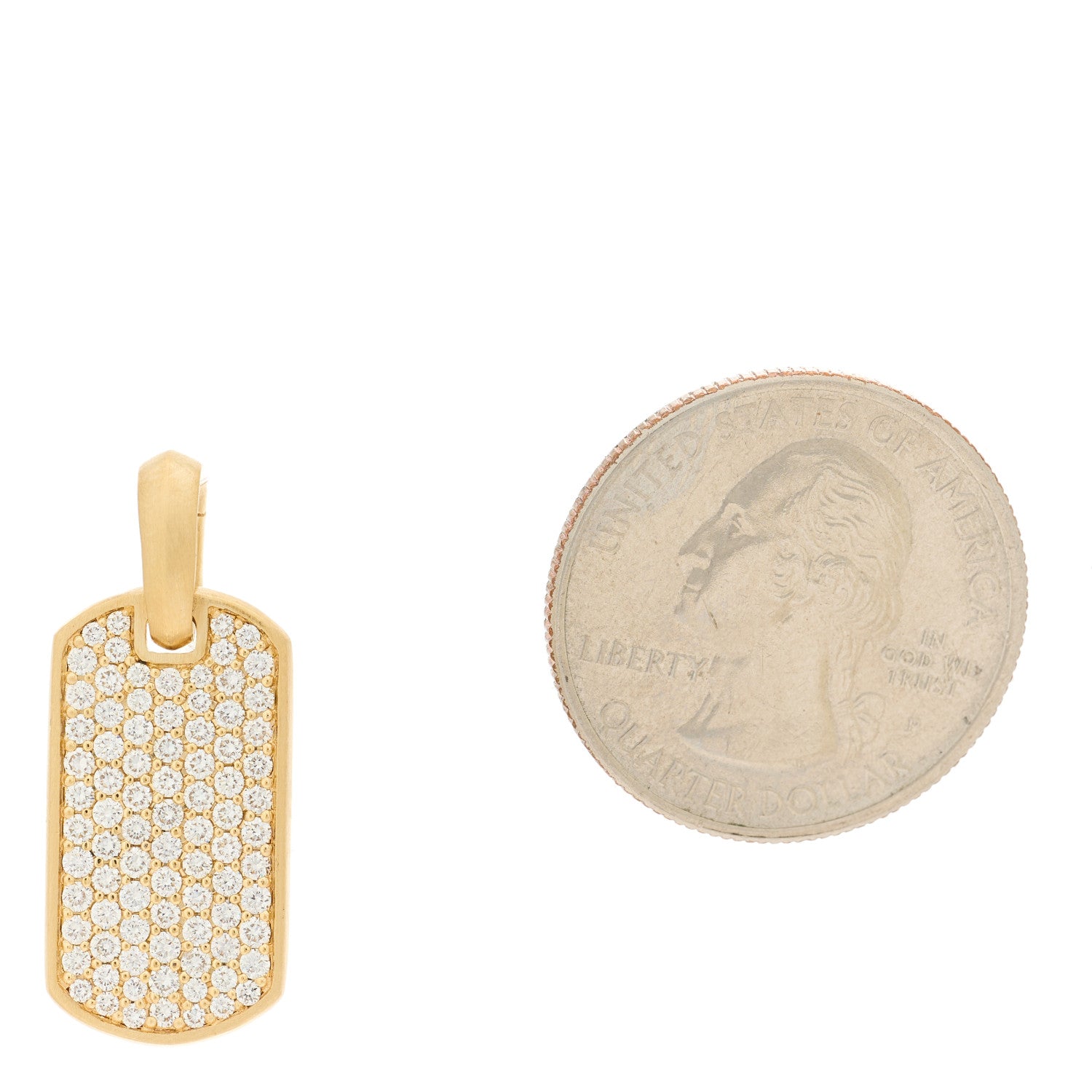 David Yurman 18K Yellow Gold Diamond Chevron Tag Pendant 2 of 4