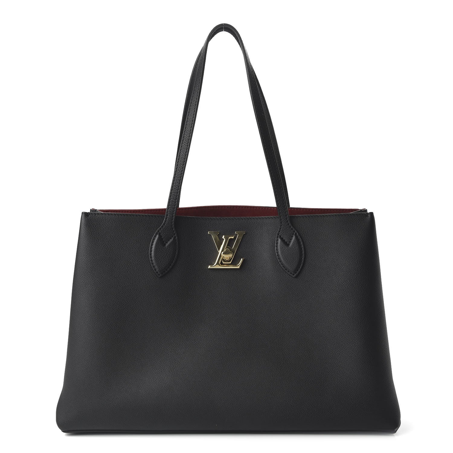 Louis Vuitton Grained Calfskin Lockme Shopper Black 668976