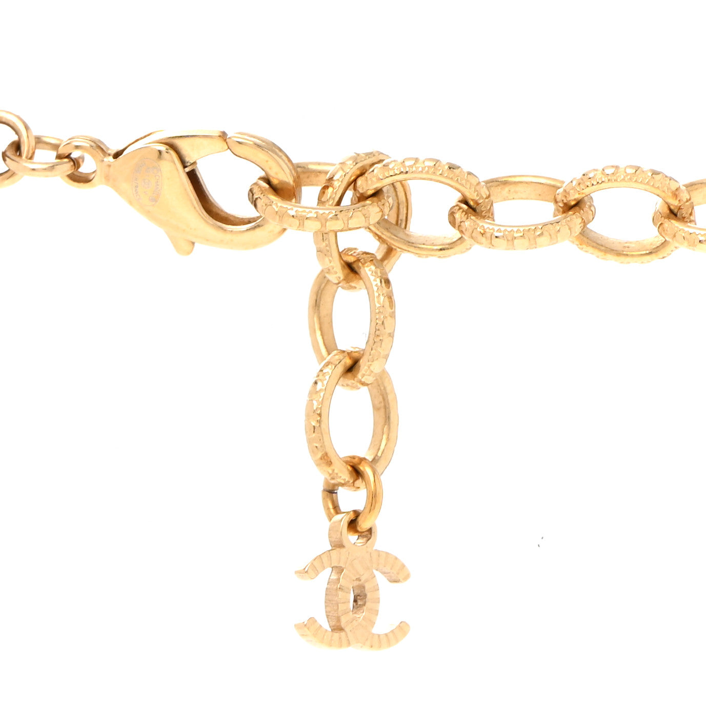 Pearl Crystal CC Short Necklace Gold