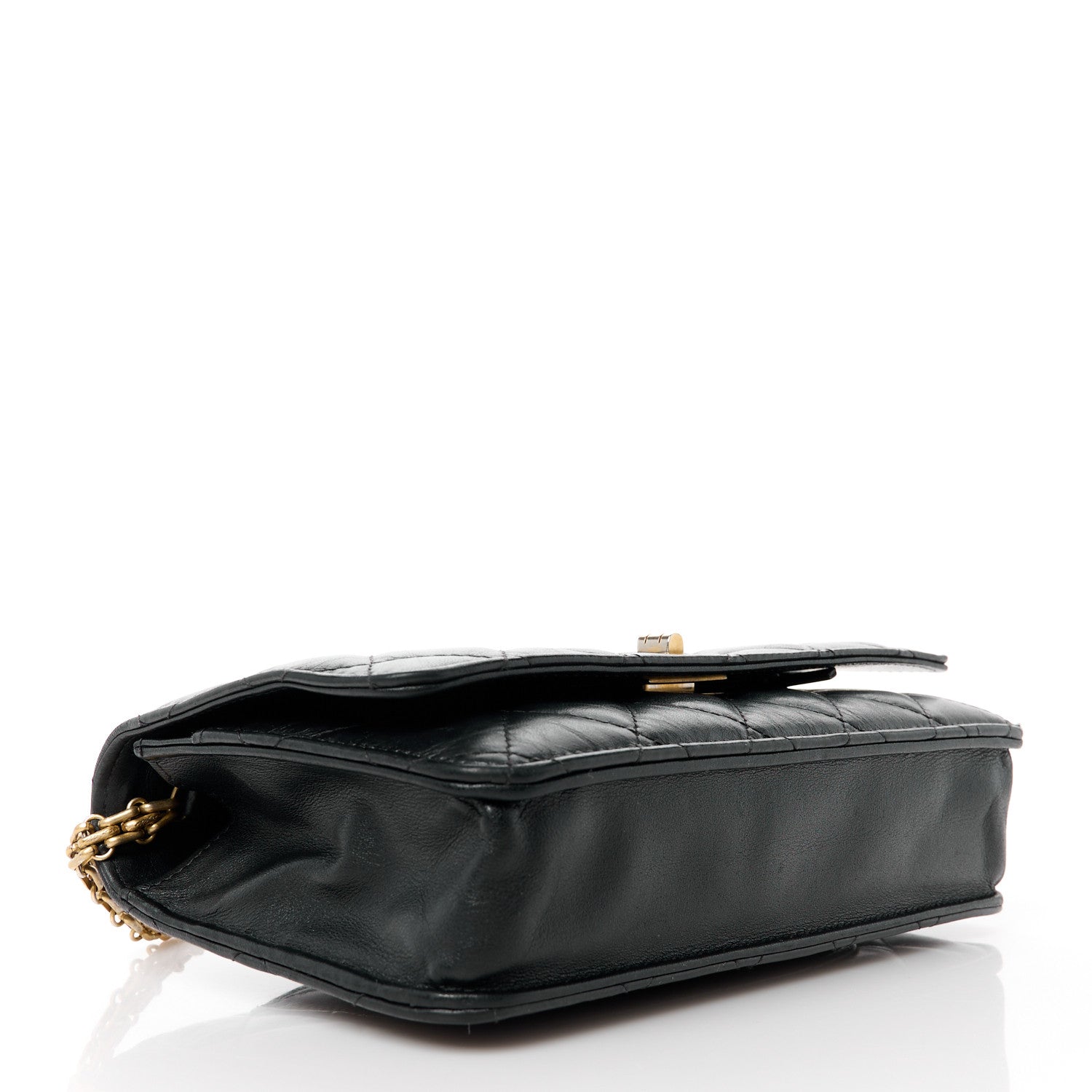 Chanel Aged Calfskin Quilted Reissue Wallet On Chain WOC Black 4 of 12