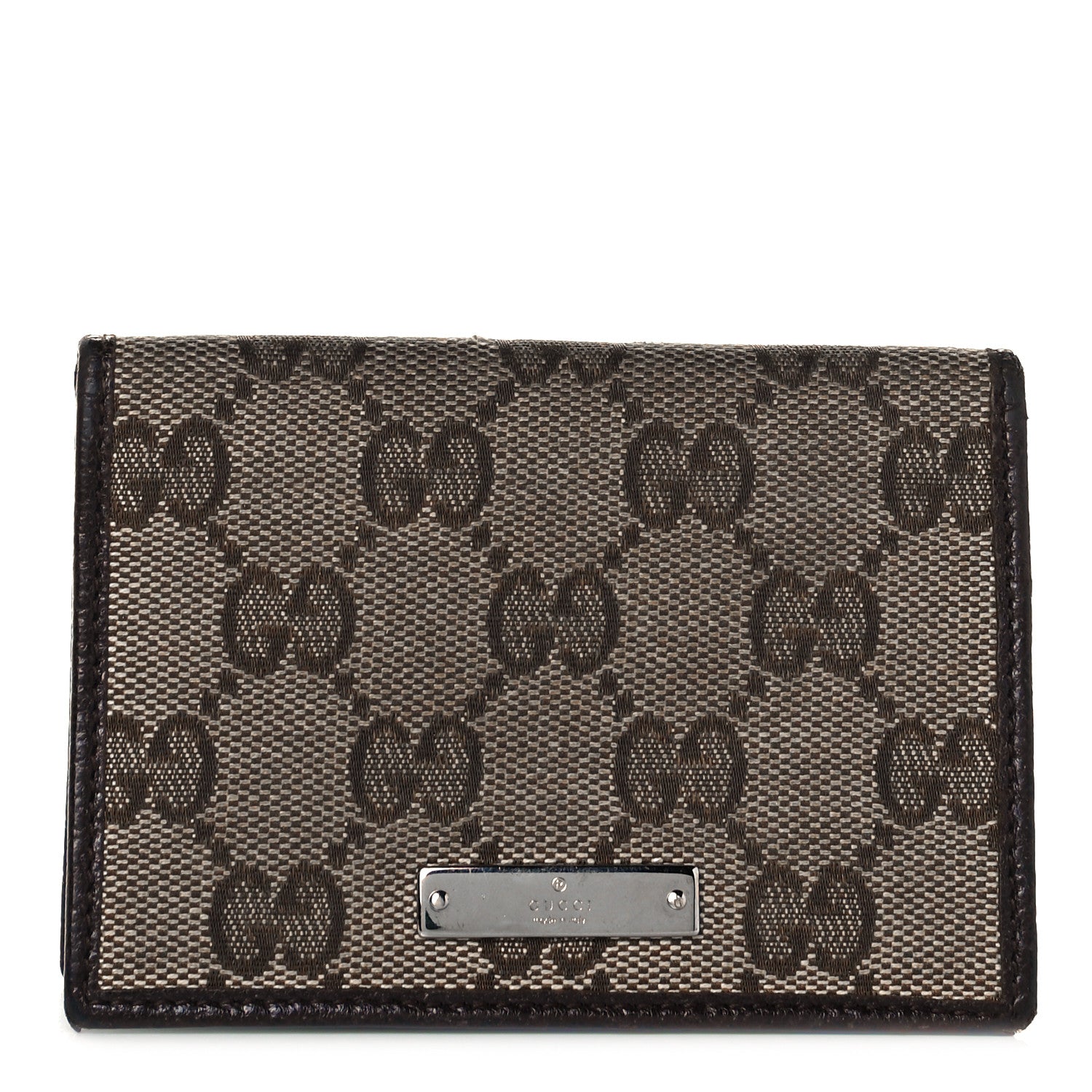 Gucci GG Monogram Bi-Fold Wallet Dark Brown 1 of 8
