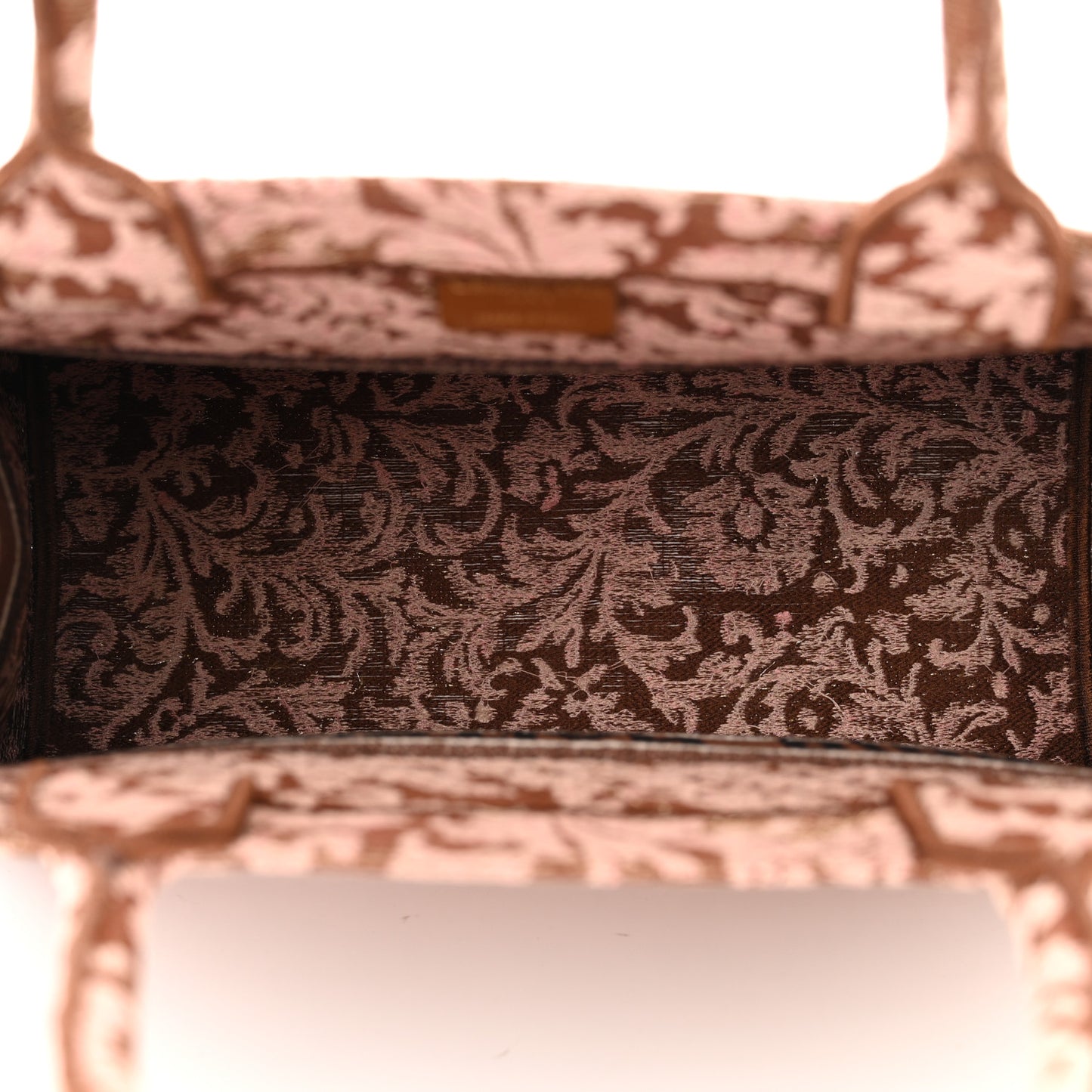 Canvas Embroidered Medium Brocart Book Tote Metallic Pink